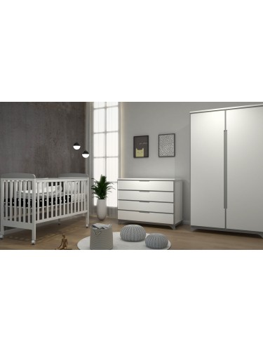 חדר לתינוק אילן לבן אפור