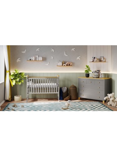 חדר לתינוק לוטם אפור טבעי