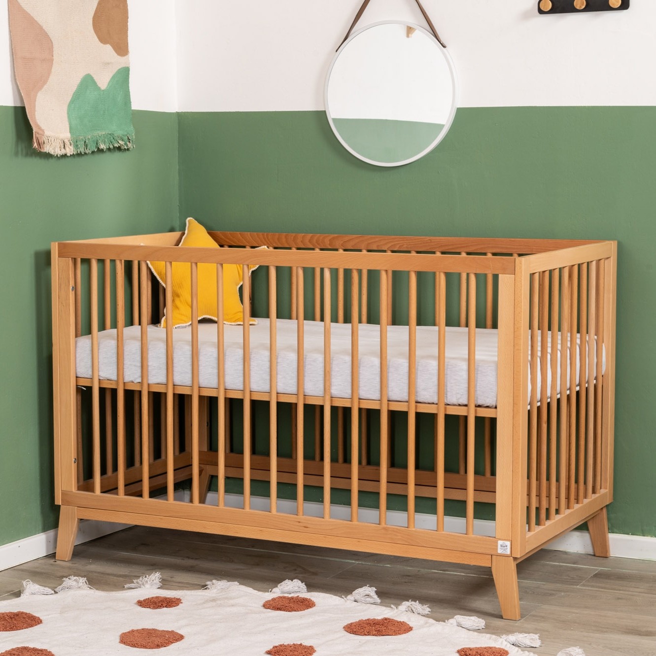 מיטת תינוק וויני לבן טבעי