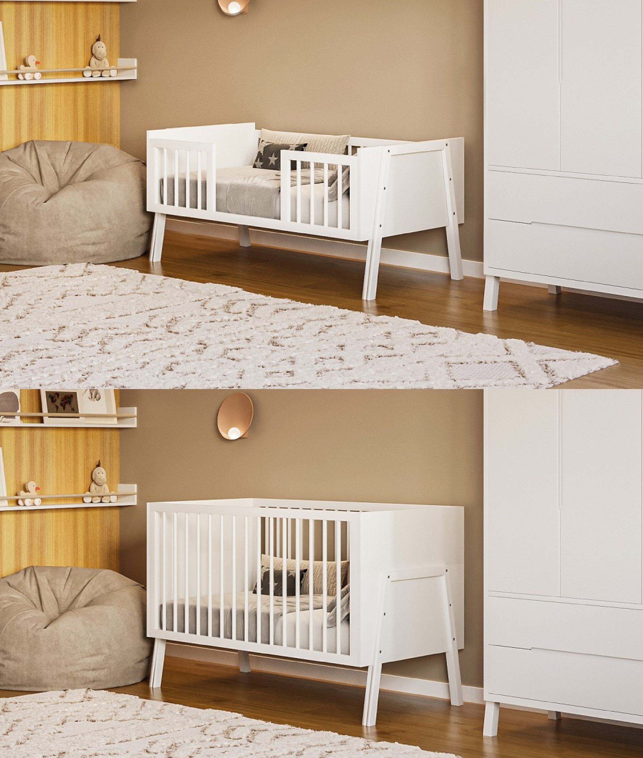 חדר שינה לתינוק רומא- טריקה שקטה כולל מיטת מעבר