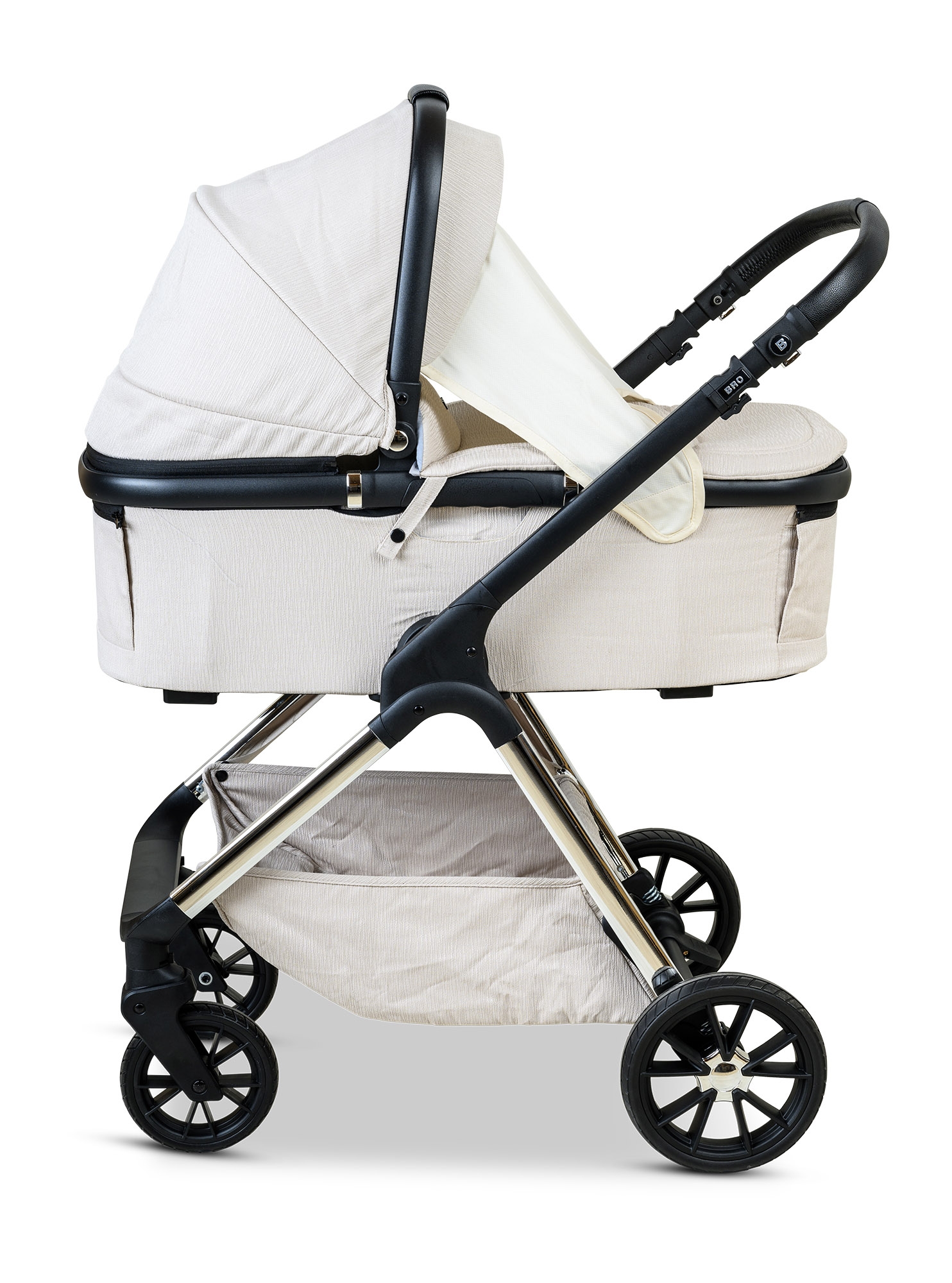 BÉBÉ - BRO Black Rose Gold Combination Baby Stroller עגלת תינוק משולבת BÉBÉ - BRO שחור רוז גולד