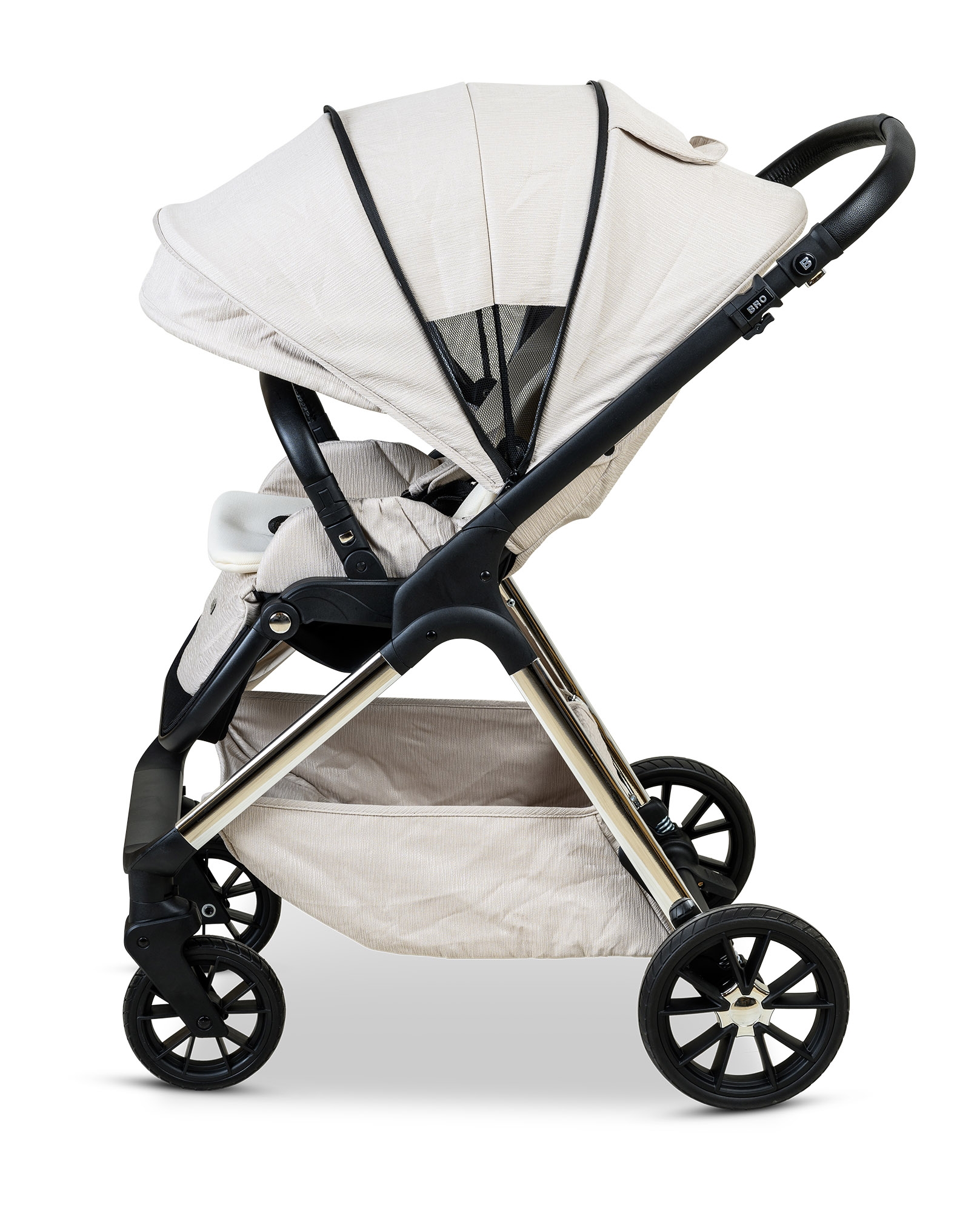 BÉBÉ - BRO Black Rose Gold Combination Baby Stroller עגלת תינוק משולבת BÉBÉ - BRO שחור רוז גולד