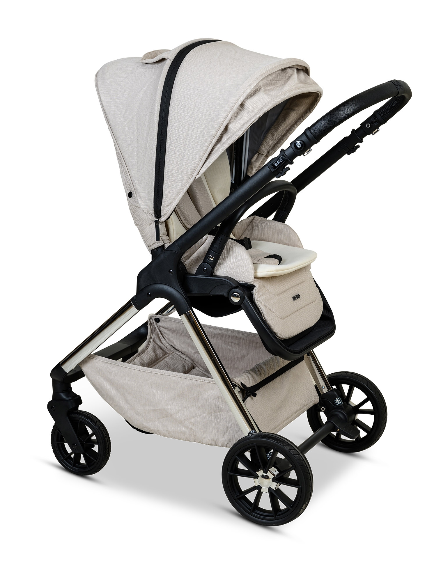 BÉBÉ - BRO Black Rose Gold Combination Baby Stroller עגלת תינוק משולבת BÉBÉ - BRO שחור רוז גולד