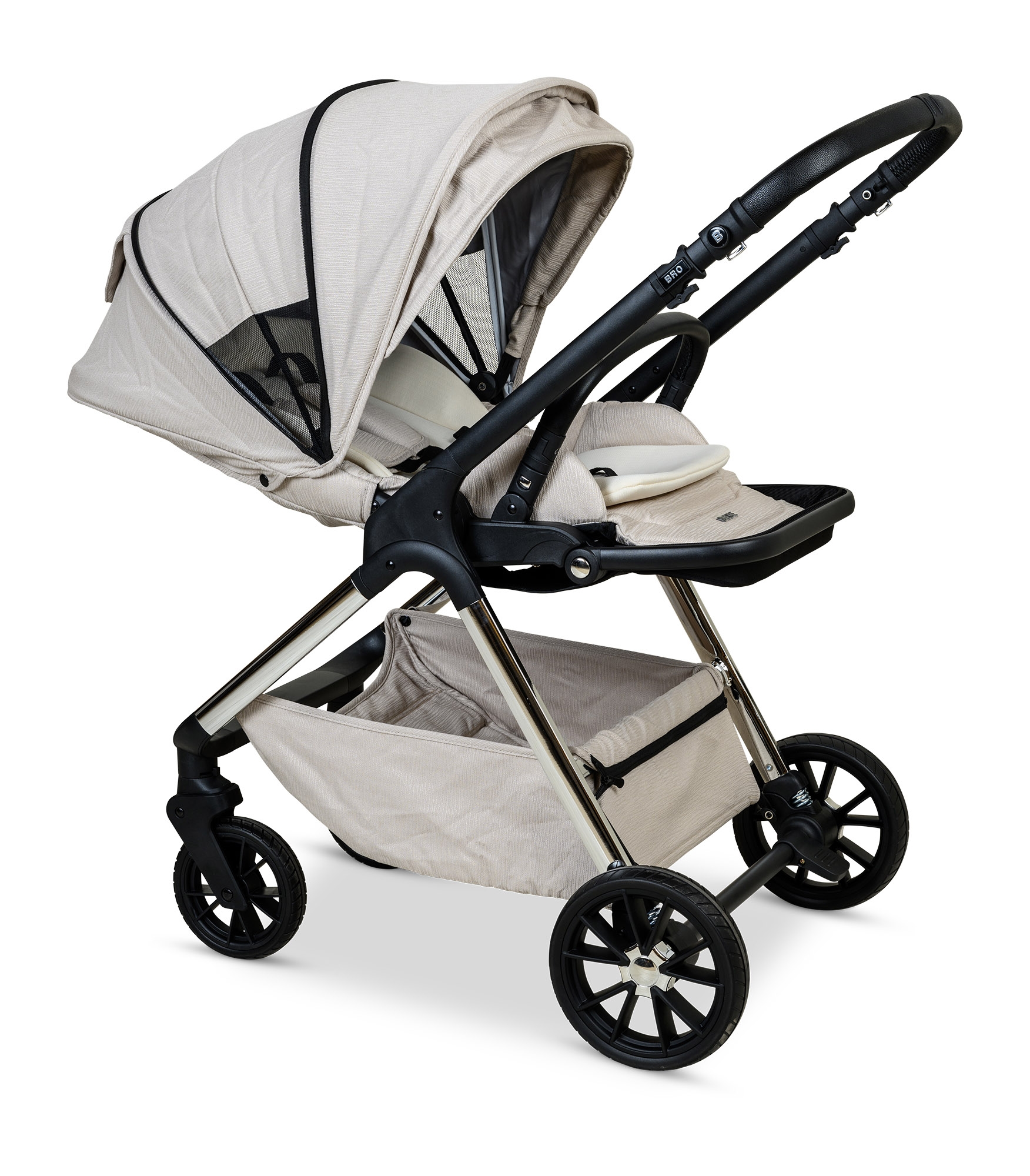 BÉBÉ - BRO Black Rose Gold Combination Baby Stroller עגלת תינוק משולבת BÉBÉ - BRO שחור רוז גולד