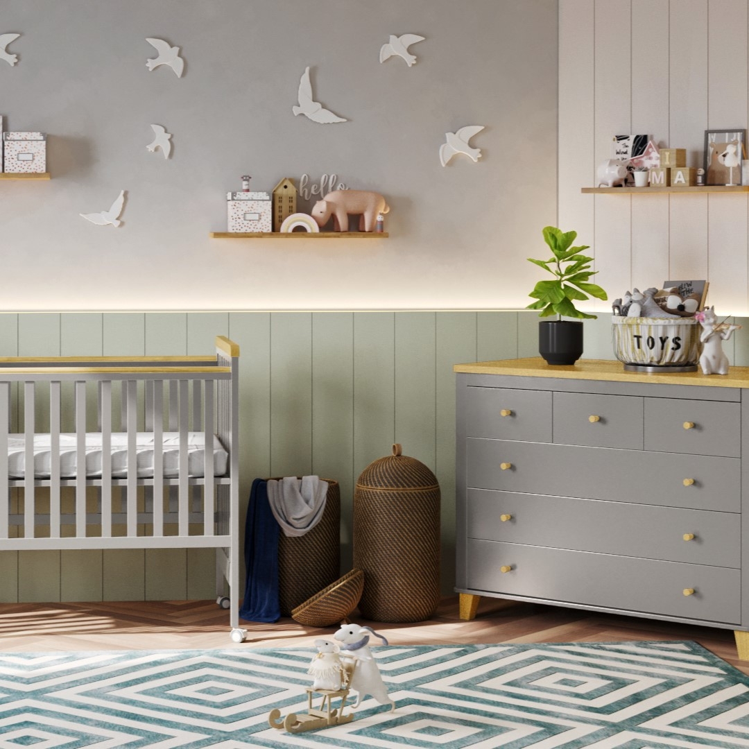 Natural gray baby room חדר לתינוק לוטם אפור טבעי
