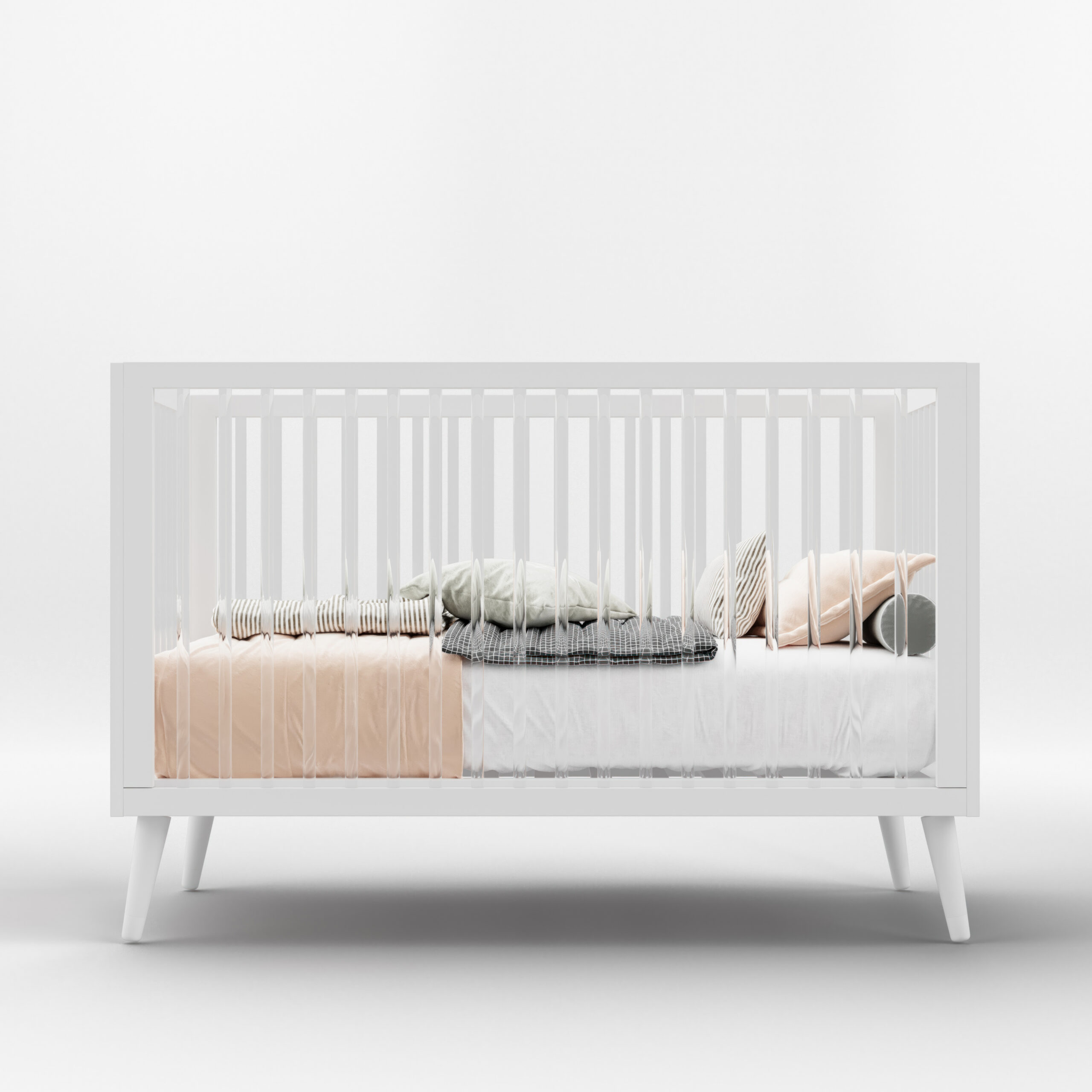 מיטה לתינוק כלנית לבן- מזרן 130/70