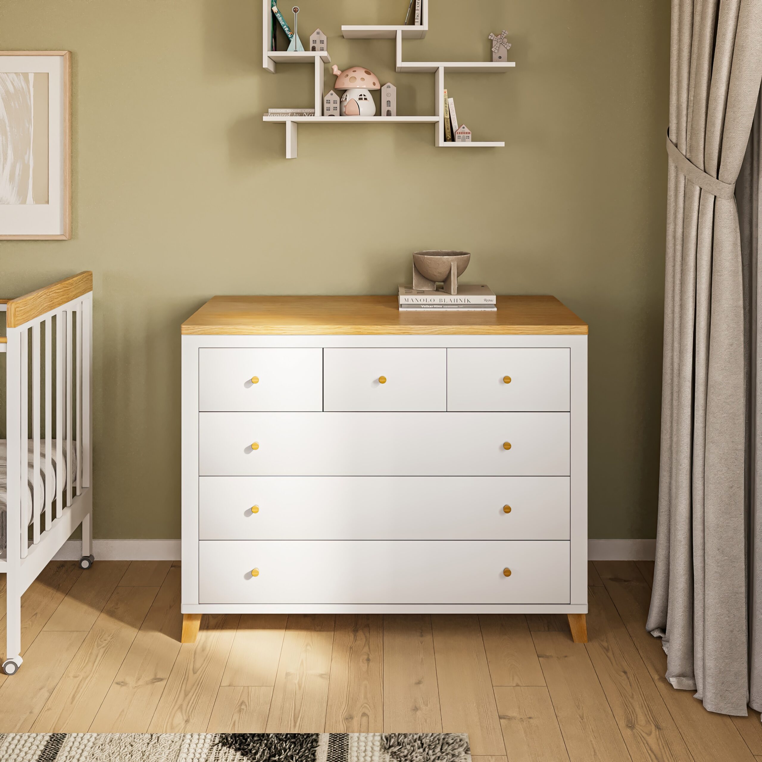 White acrylic nightstand - soft-close drawers שידה רקפת לבן אקרילי- מסילות טריקה שקטה