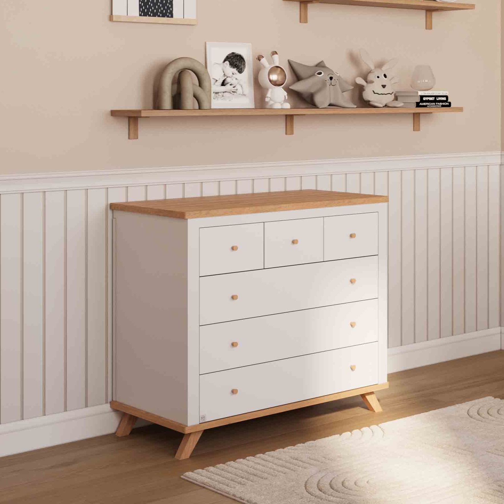 חדר לתינוק ניו ג'רזי לבן טבעי