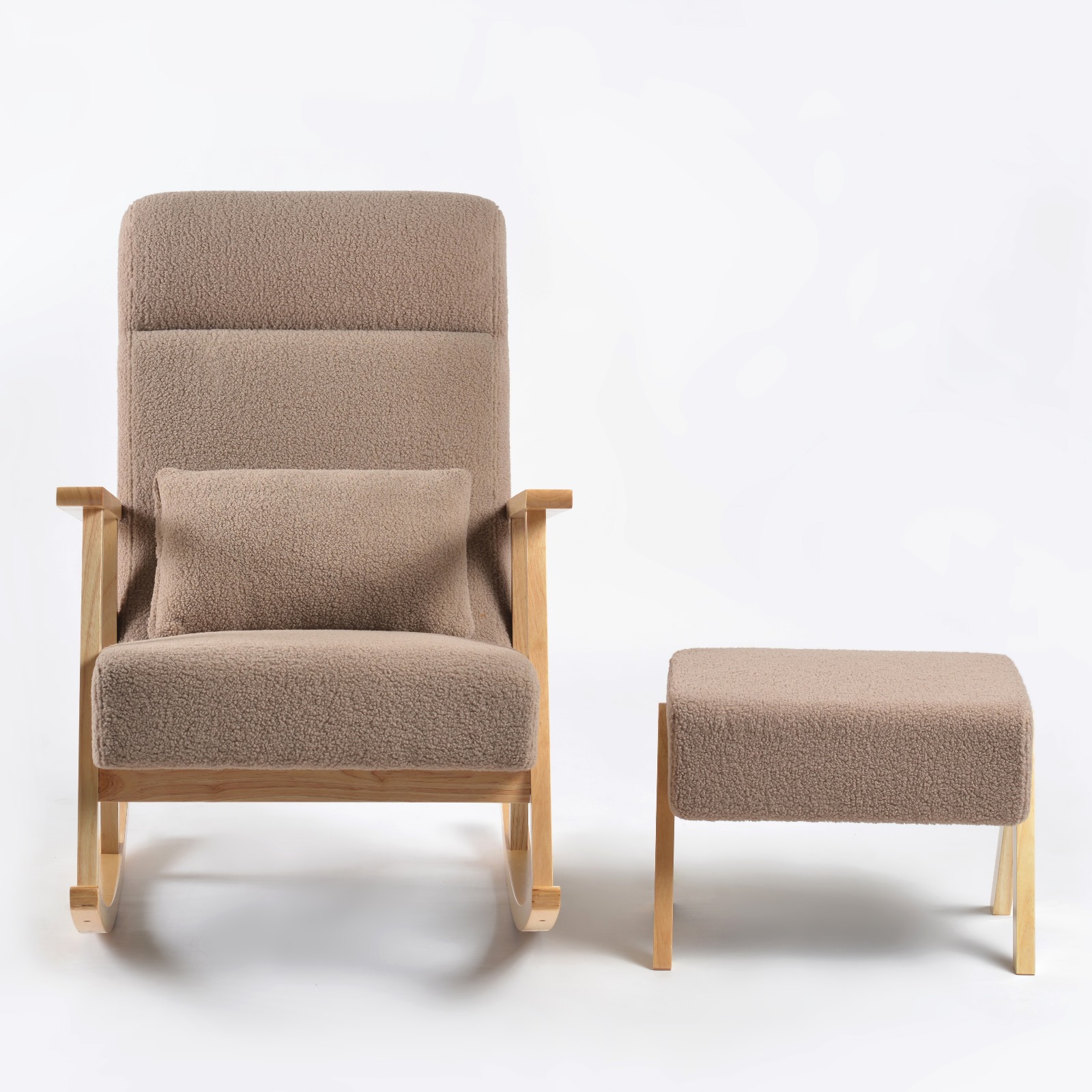 כורסת הנקה נדנדה טוקיו בד בוקלה קפה כולל הדום