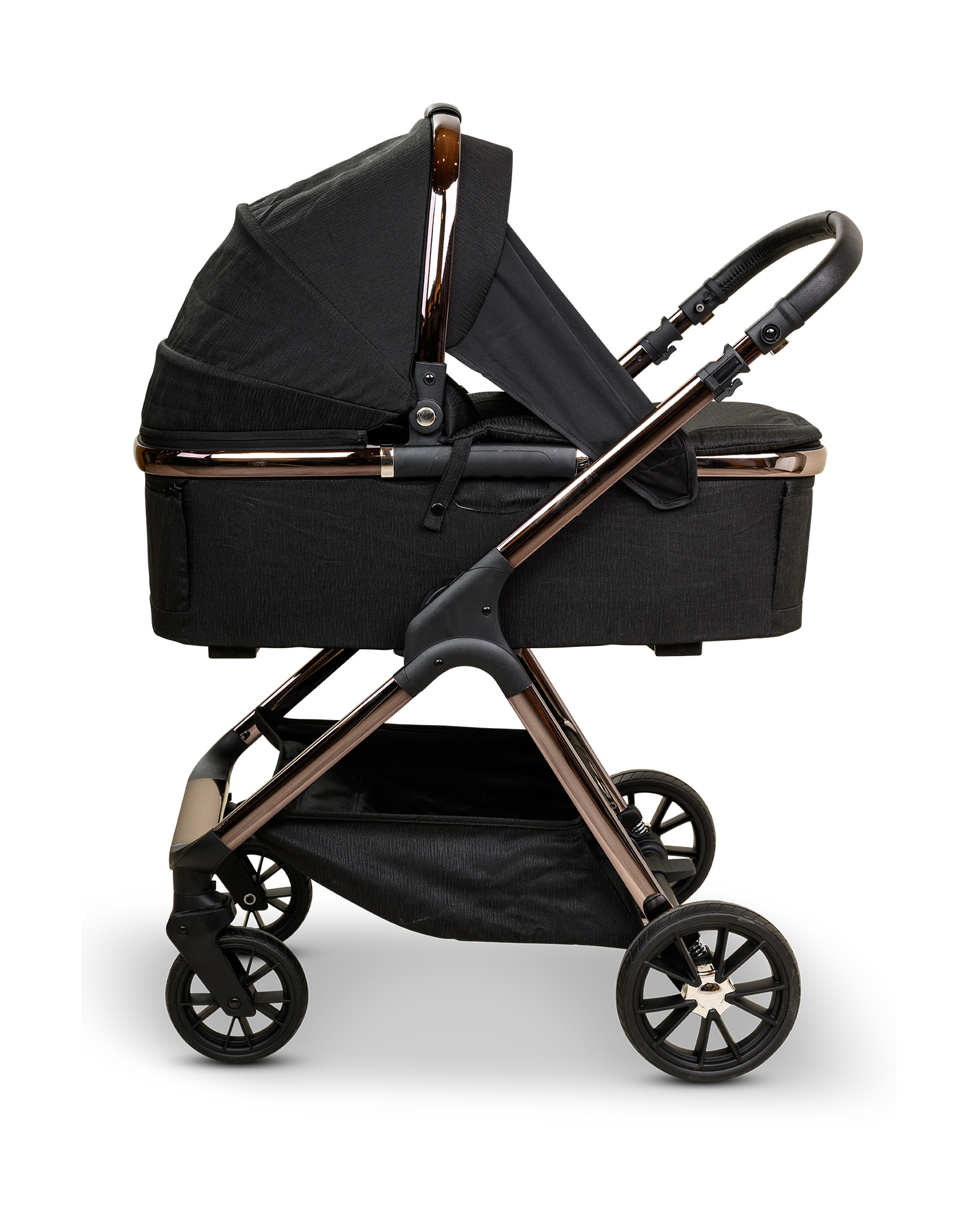 BÉBÉ - BRO Black Rose Gold Combination Baby Stroller עגלת תינוק משולבת BÉBÉ - BRO שחור רוז גולד
