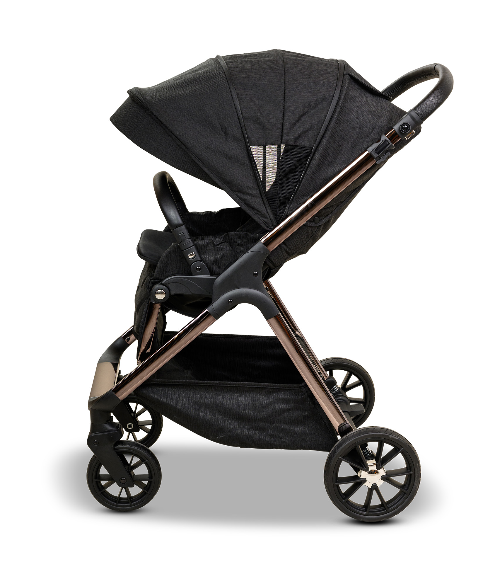 BÉBÉ - BRO Black Rose Gold Combination Baby Stroller עגלת תינוק משולבת BÉBÉ - BRO שחור רוז גולד