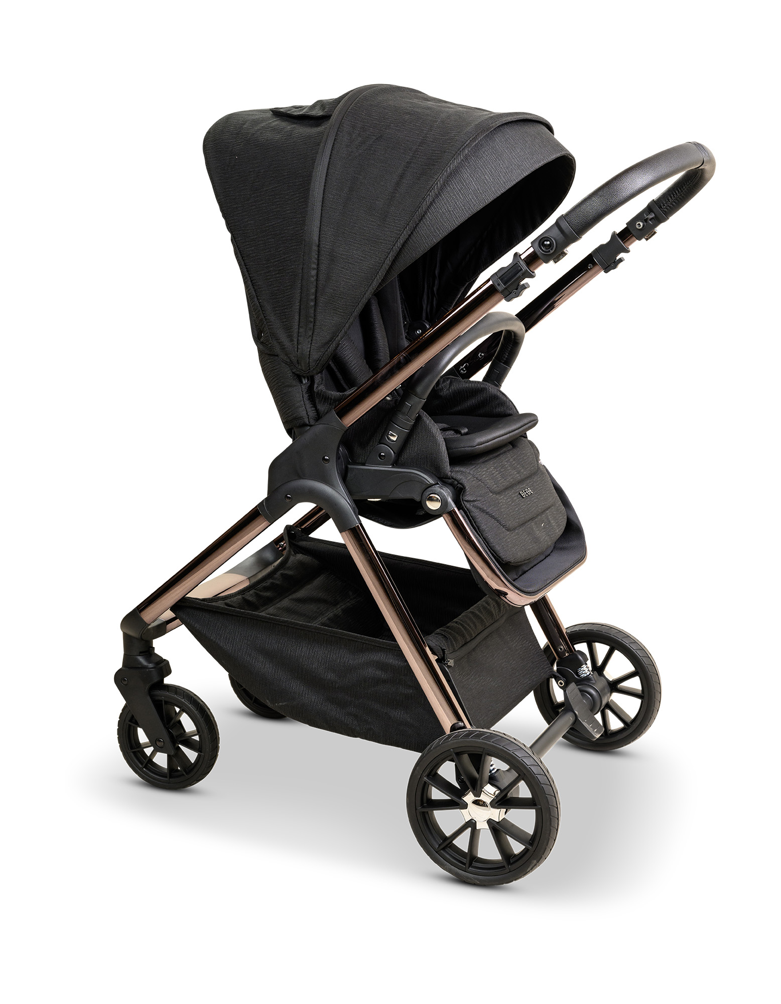 BÉBÉ - BRO Black Rose Gold Combination Baby Stroller עגלת תינוק משולבת BÉBÉ - BRO שחור רוז גולד