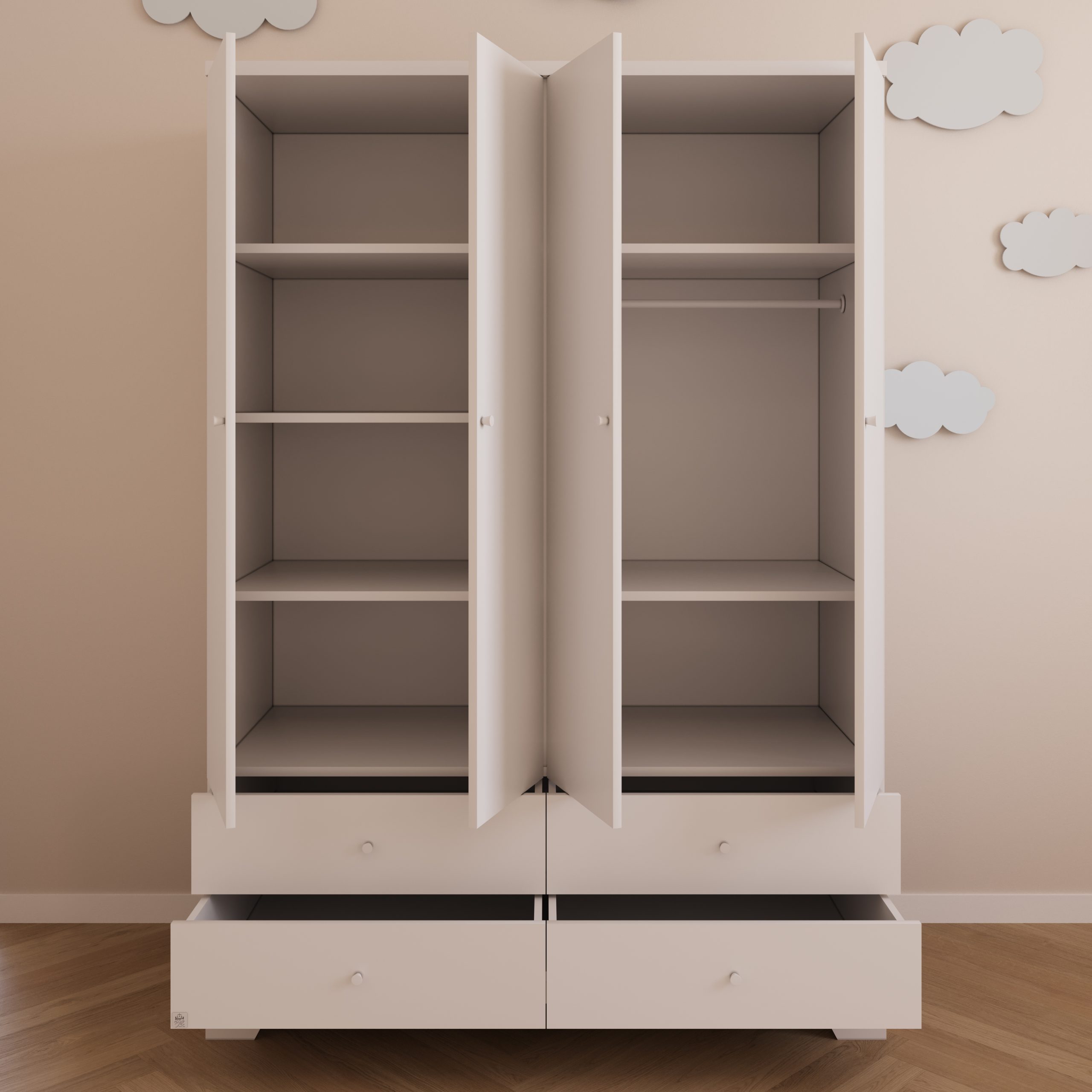 ארון לחדר שינה לתינוק ולילד ורונה- טריקה שקטה ארון לחדר שינה לתינוק ולילד ורונה- טריקה שקטה