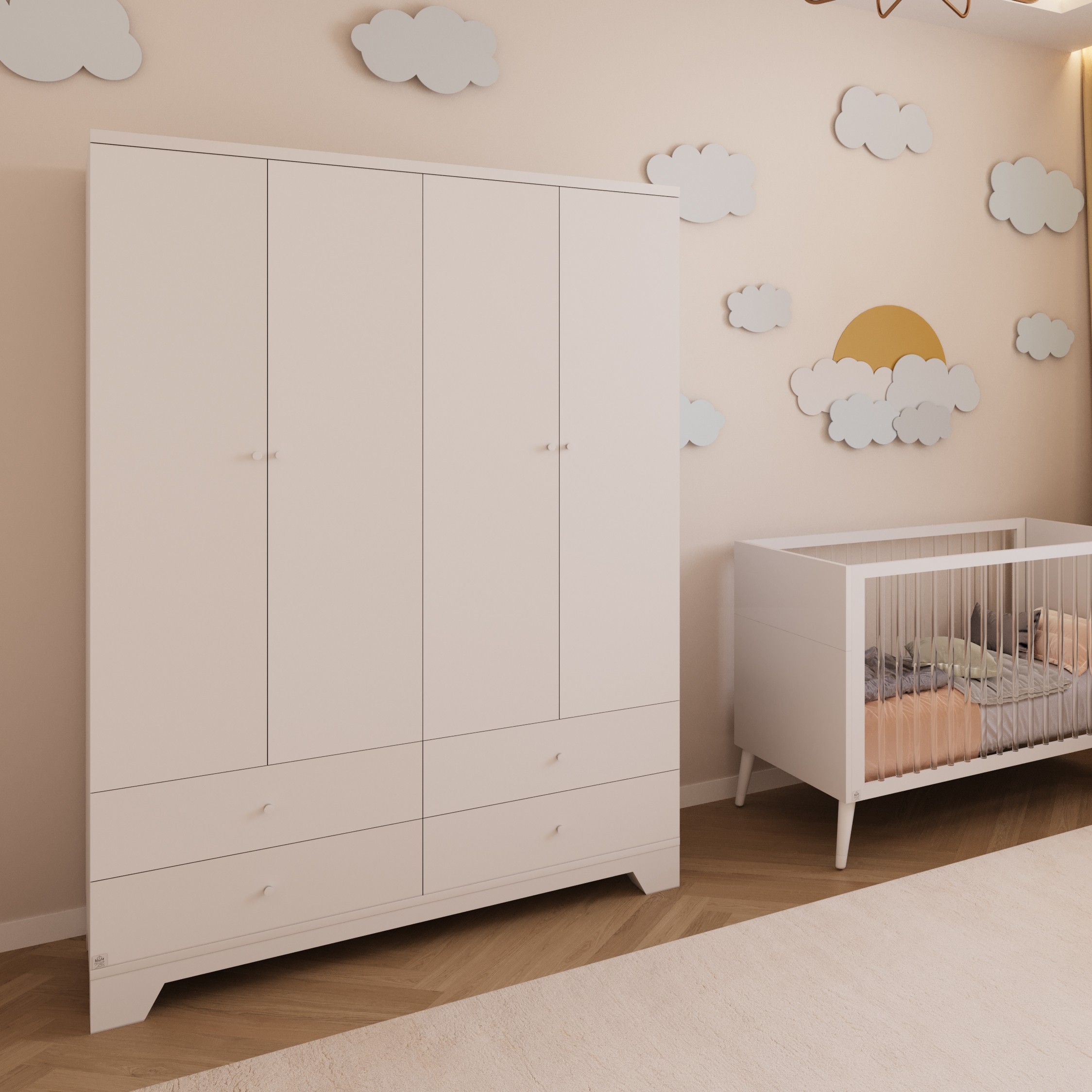 ארון לחדר שינה לתינוק ולילד ורונה- טריקה שקטה ארון לחדר שינה לתינוק ולילד ורונה- טריקה שקטה