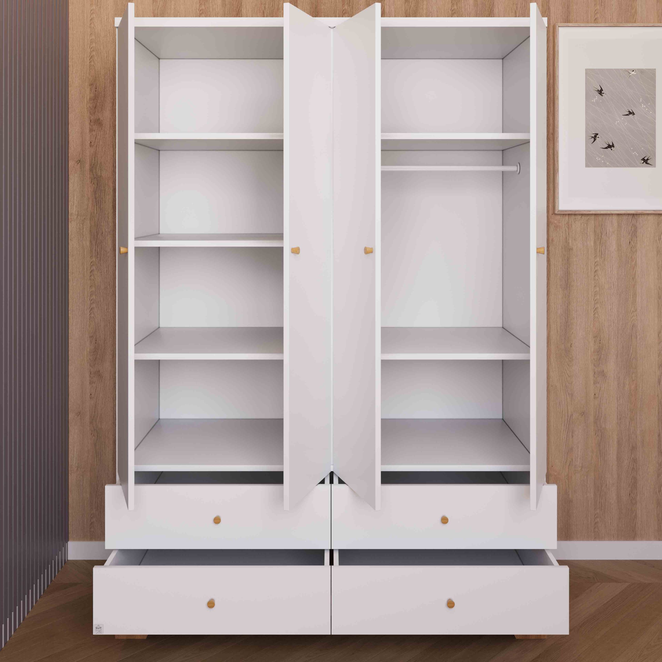 ארון לחדר שינה לתינוק ולילד נגב לבן עץ בוק - טריקה שקטה ארון לחדר שינה לתינוק ולילד נגב לבן עץ בוק - טריקה שקטה