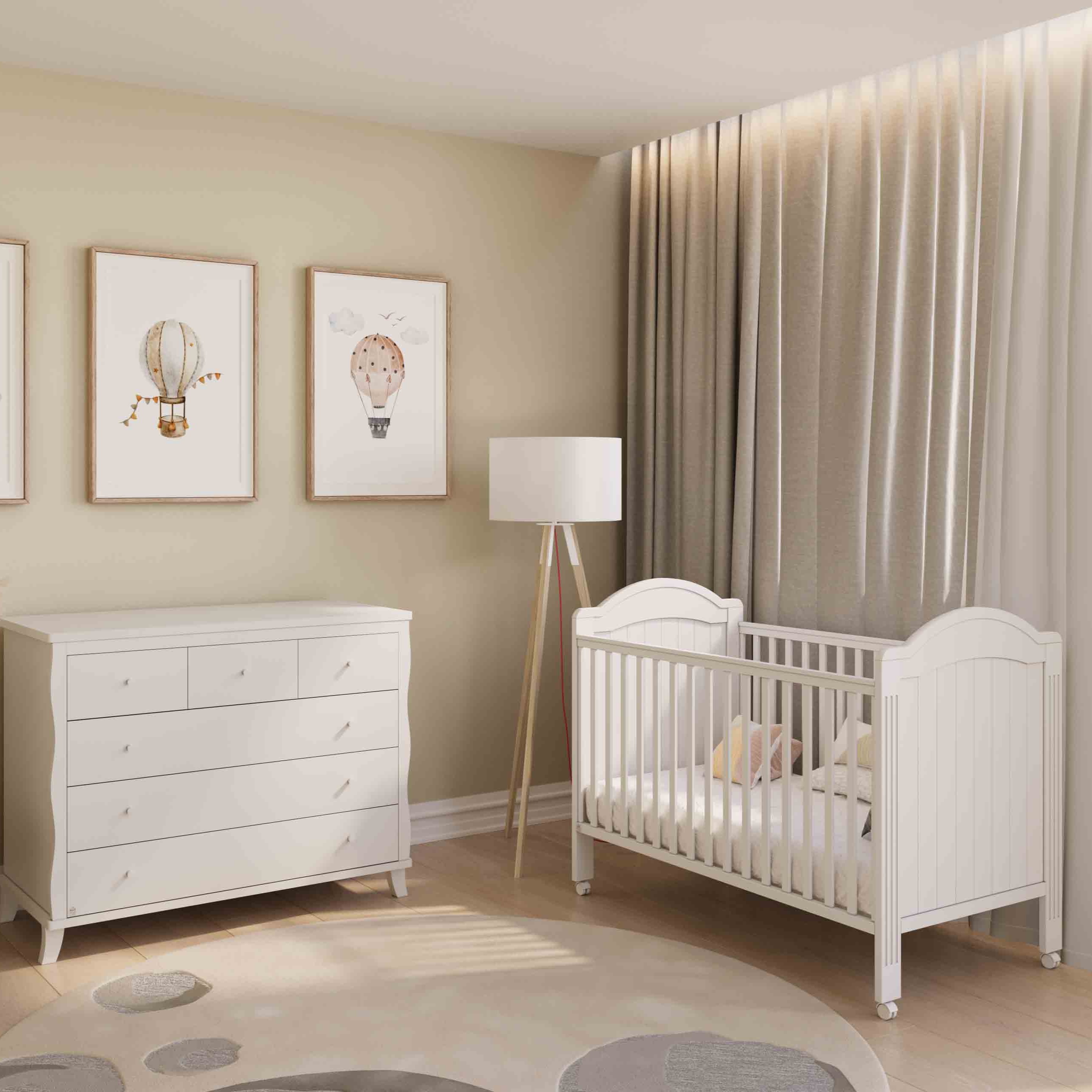 Baby Room and Transition Tamar White COLLECTION 2025 - Bed out of stock חדר לתינוק ומעבר תמר לבן COLLECTION 2025 - מיטה חסרה במלאי