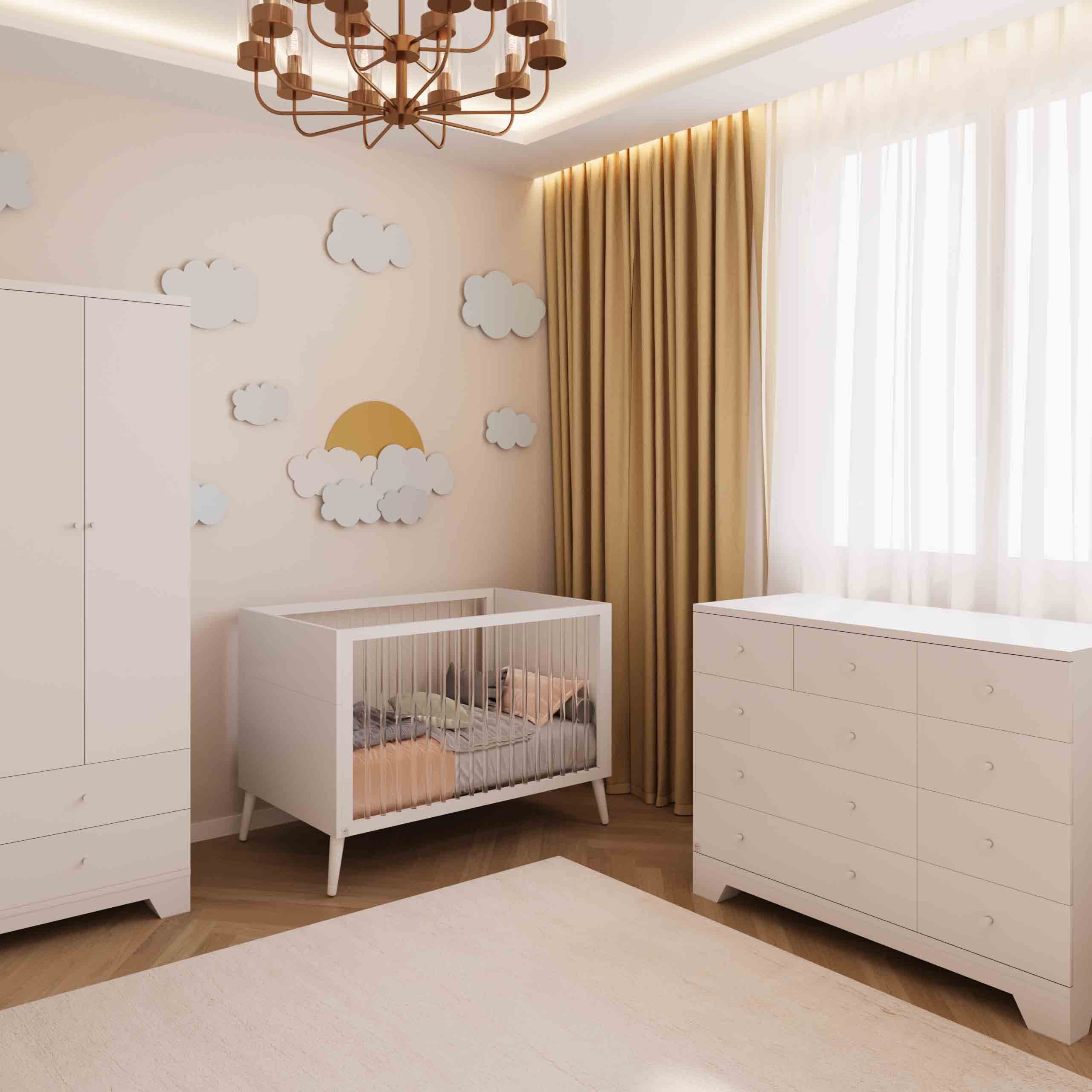 חדר שינה לתינוק נגב לבן מוטות שקופים- טריקה שקטה NEW COLLECTION !!