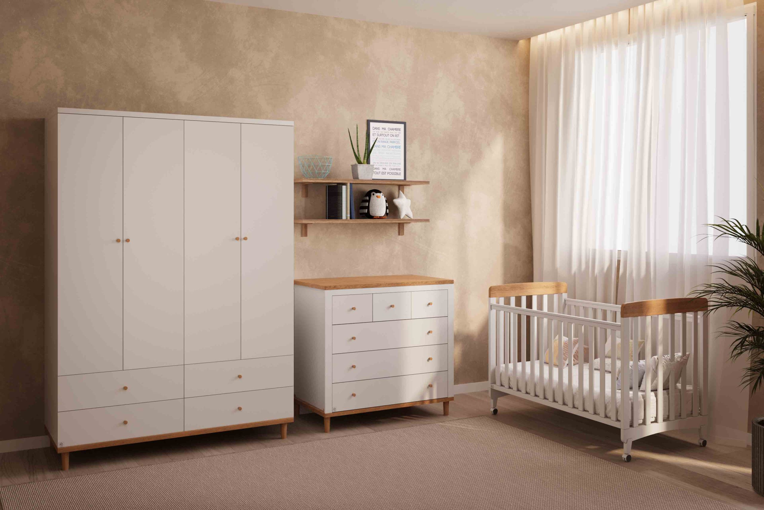 ארון לחדר שינה לתינוק ולילד ניו ג'רזי לבן עץ בוק- טריקה שקטה ארון לחדר שינה לתינוק ולילד ניו ג'רזי לבן עץ בוק- טריקה שקטה