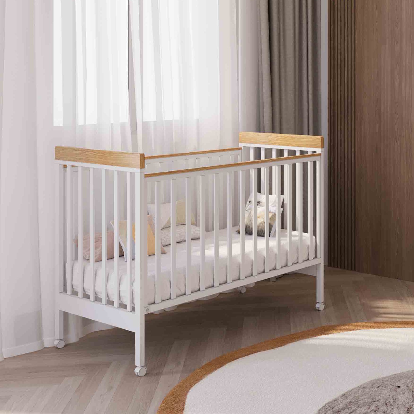 חדר שינה לתינוק טד-מרסי לבן טבעי - טריקה שקטה