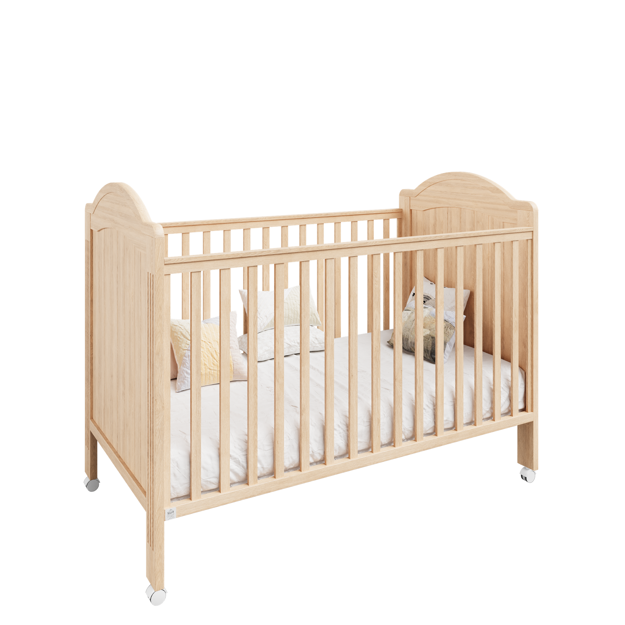 מיטת תינוק תמר לבן טבעי- כולל מעקה מעבר