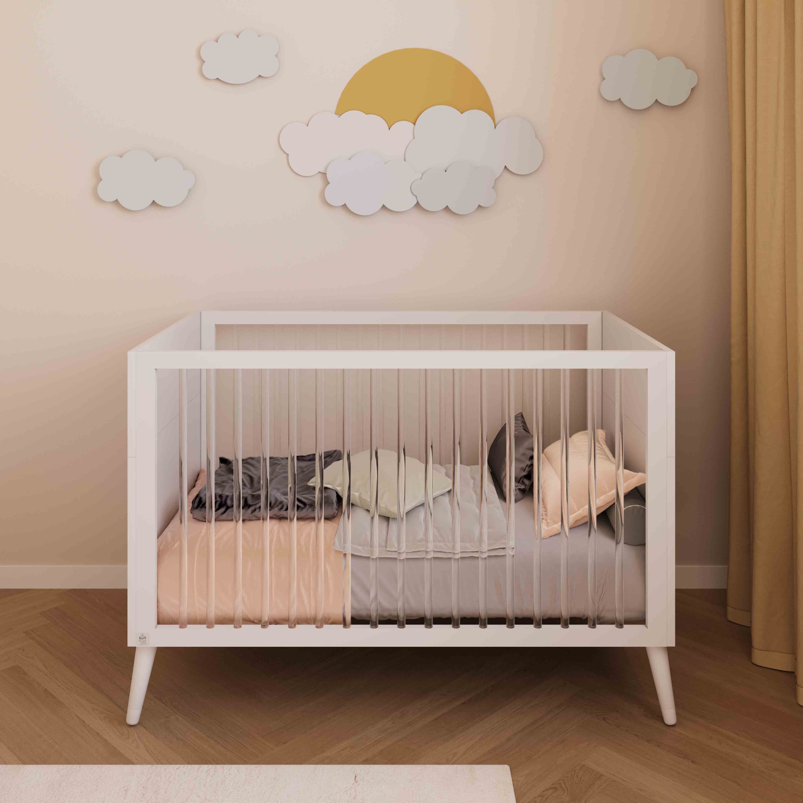 חדר שינה לתינוק נגב לבן מוטות שקופים- טריקה שקטה NEW COLLECTION !!