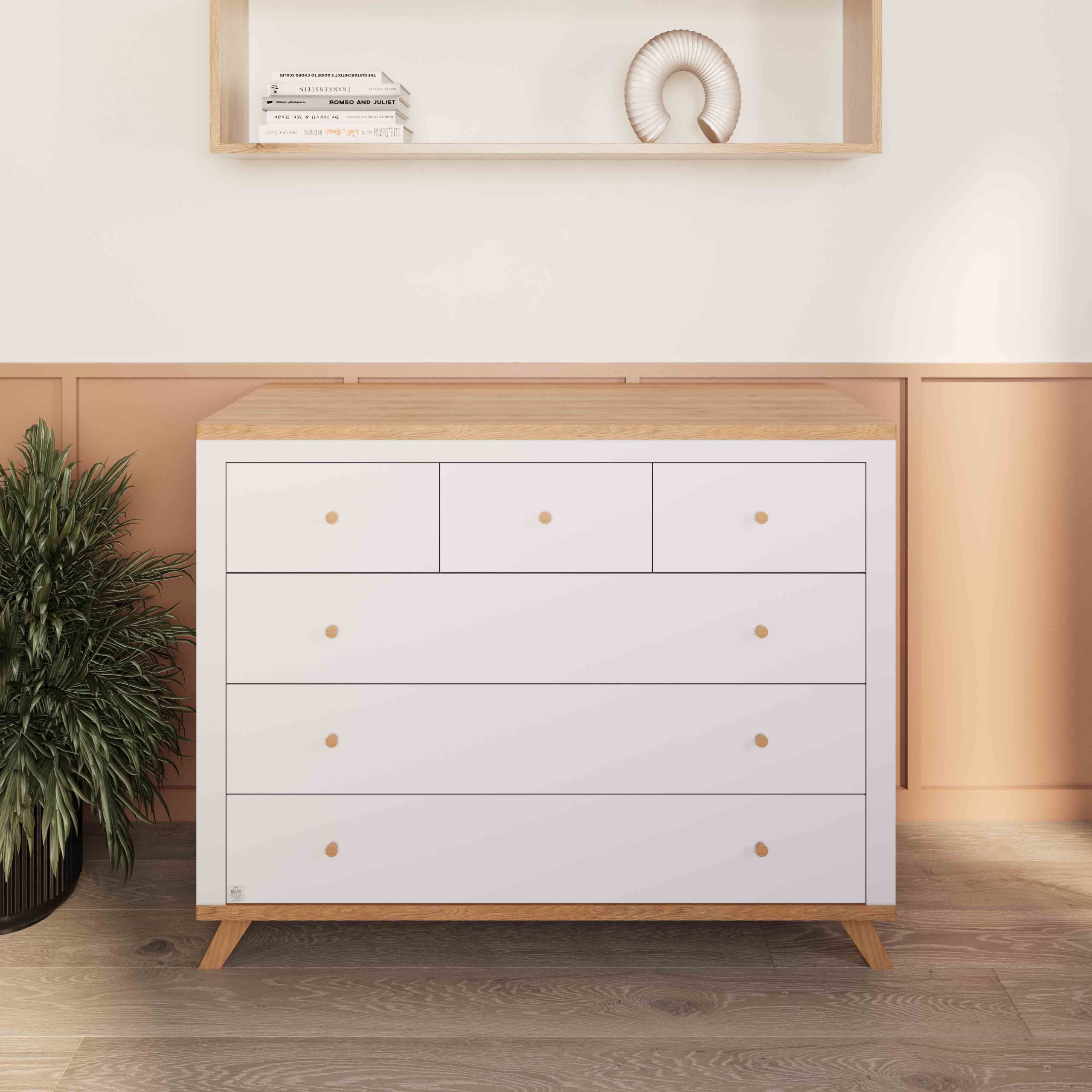 White acrylic nightstand - soft-close drawers שידה רקפת לבן אקרילי- מסילות טריקה שקטה