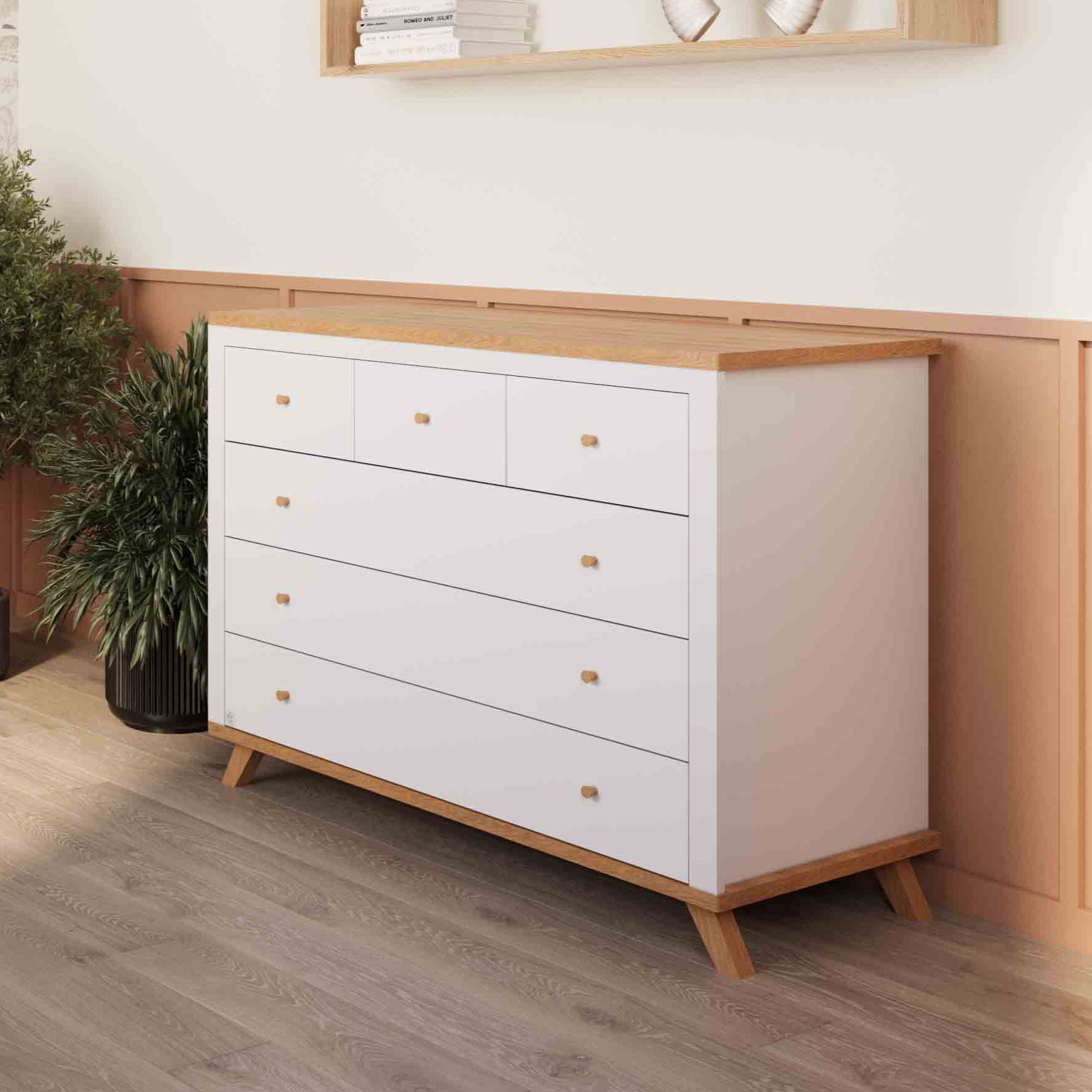 White acrylic nightstand - soft-close drawers שידה רקפת לבן אקרילי- מסילות טריקה שקטה