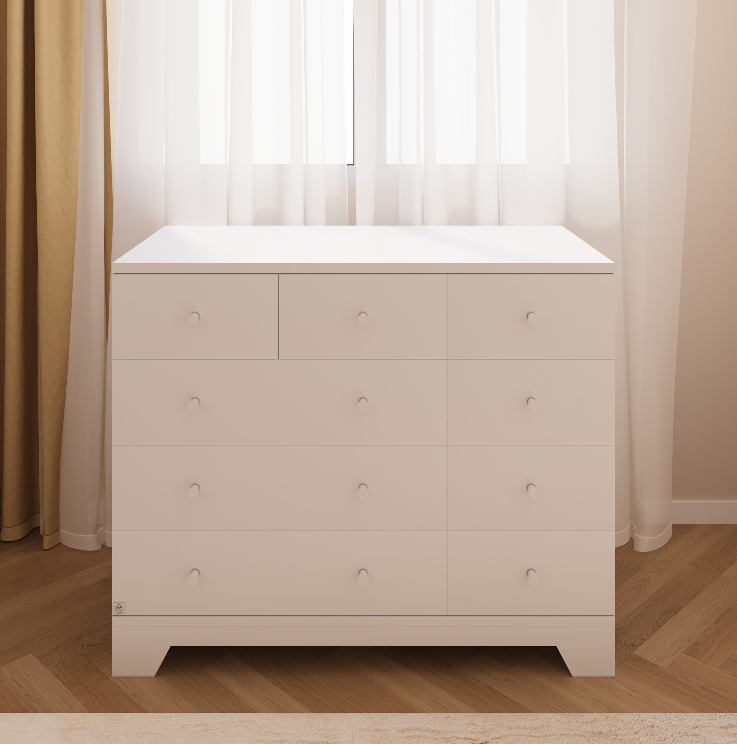 Natural white Negev chest of drawers - soft-close slides שידה נגב לבן טבעי - מסילות טריקה שקטה