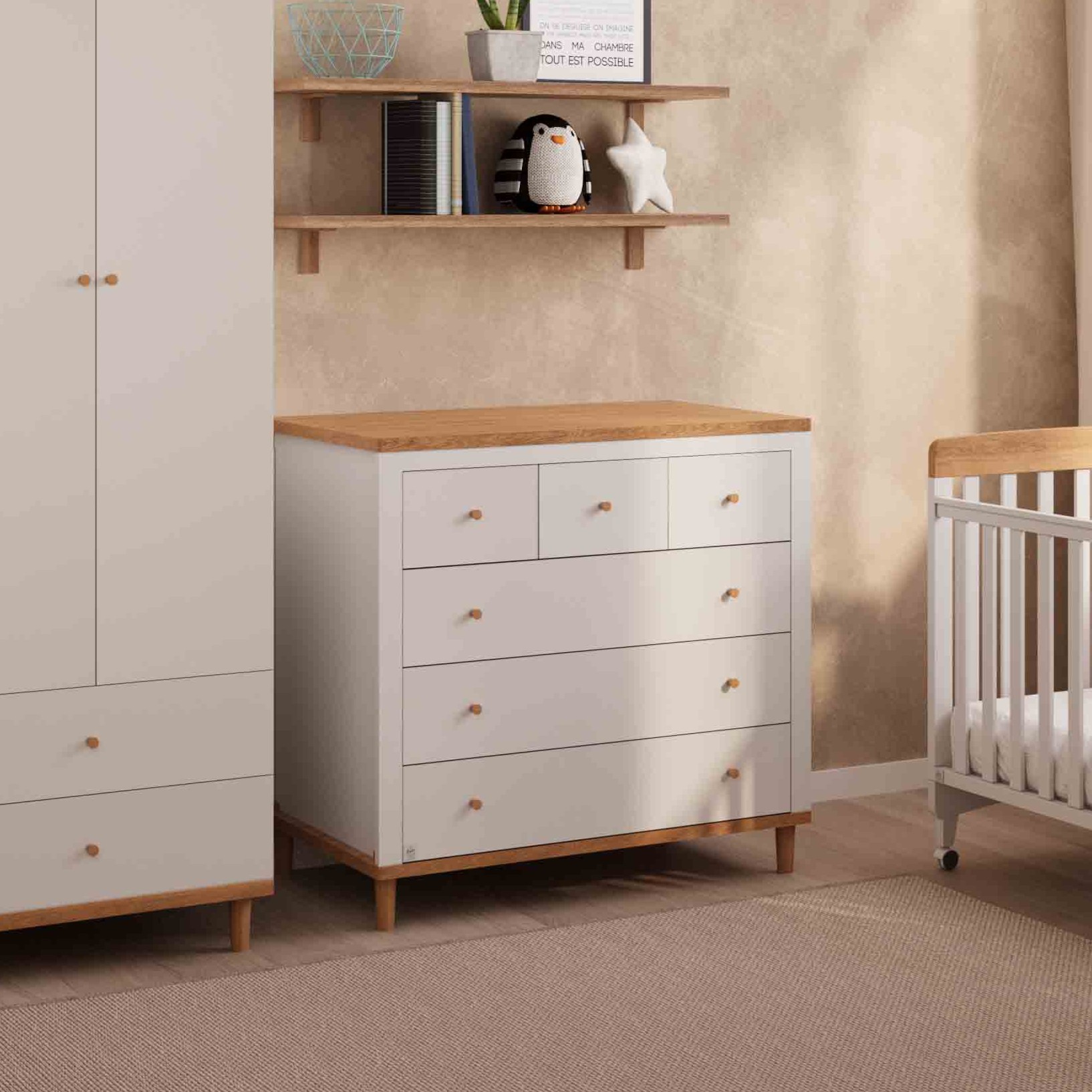 חדר לתינוק ניו ג'רזי לבן טבעי