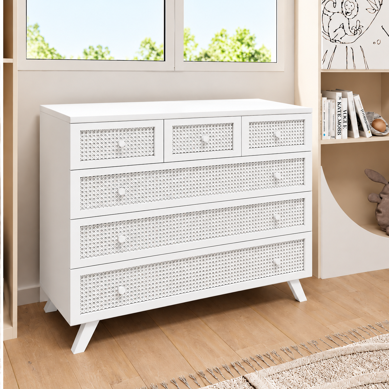 Cape Town Rattan Sideboard - Soft-close rails שידה קאייפטאון ראטן- מסילות טריקה שקטה