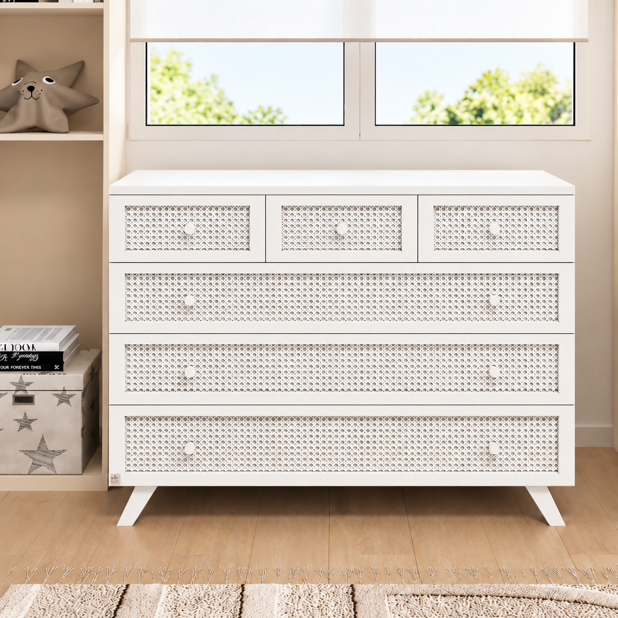 Cape Town Rattan Sideboard - Soft-close rails שידה קאייפטאון ראטן- מסילות טריקה שקטה
