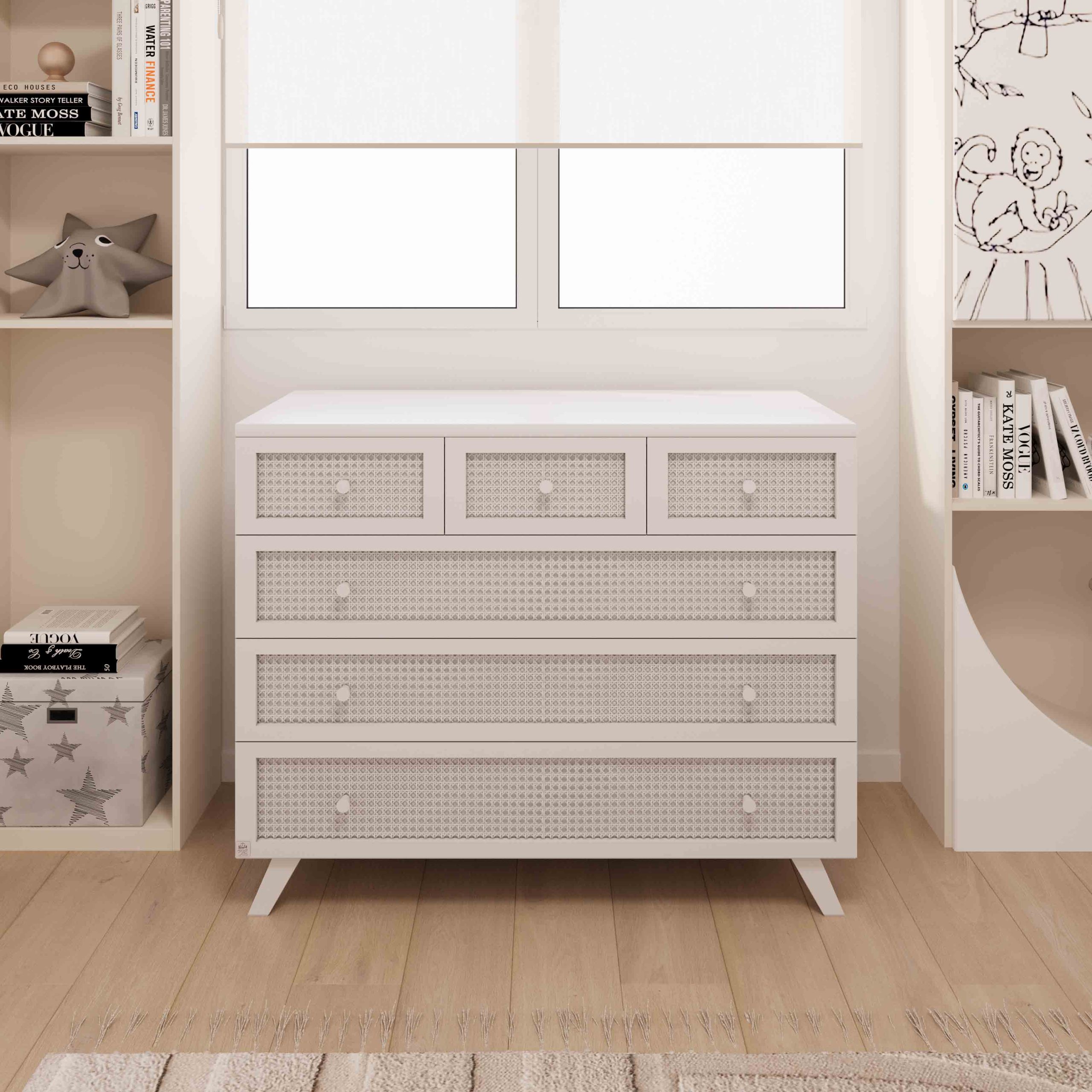 Cape Town Rattan Sideboard - Soft-close rails שידה קאייפטאון ראטן- מסילות טריקה שקטה