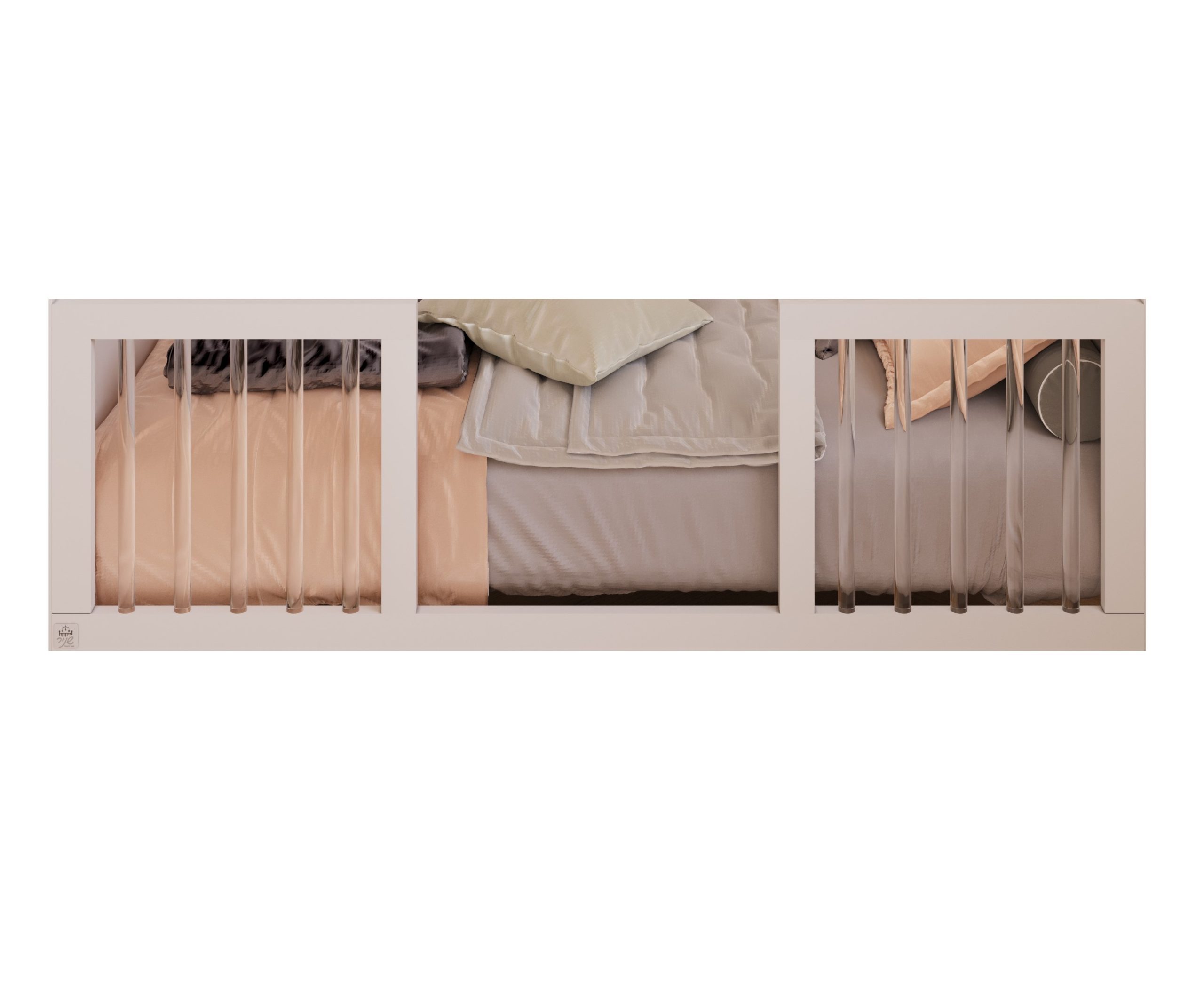 מעקה מעבר לבן אקרילי למיטות כלנית + מלאכית