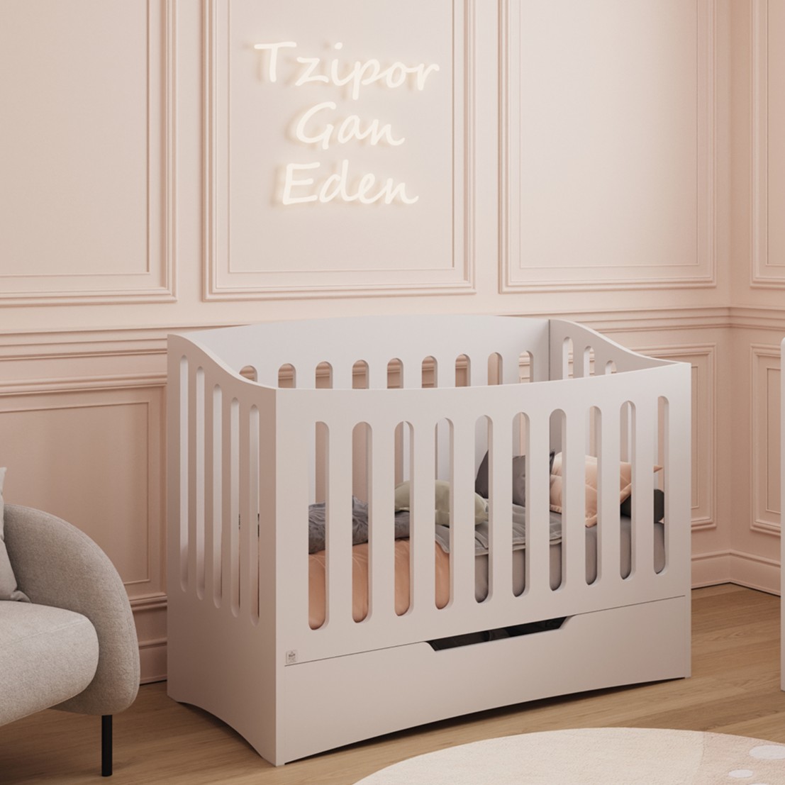 STUDIO BOUTIQUE COLLECTION מיטת תינוק ציפור גן עדן