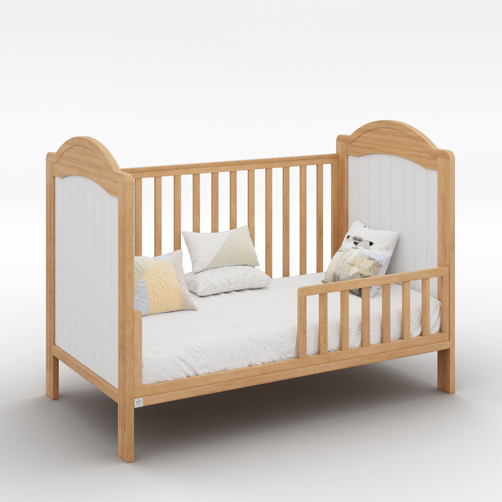 מיטת תינוק ומעבר בעיצוב קלאסי היא בחירה מושלמת להורים המחפשים לשלב בין אסתטיקה לפונקציונליות, היא מגיעה כולל קיט סולם מעבר הכלול במחיר המיטה.