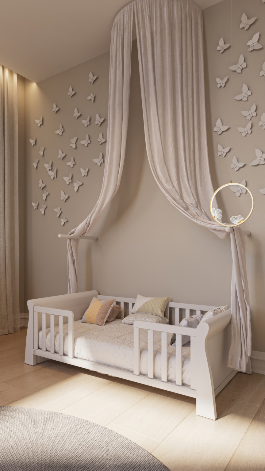 חדר לתינוק ומעבר ויקטורי לבן אקרילי