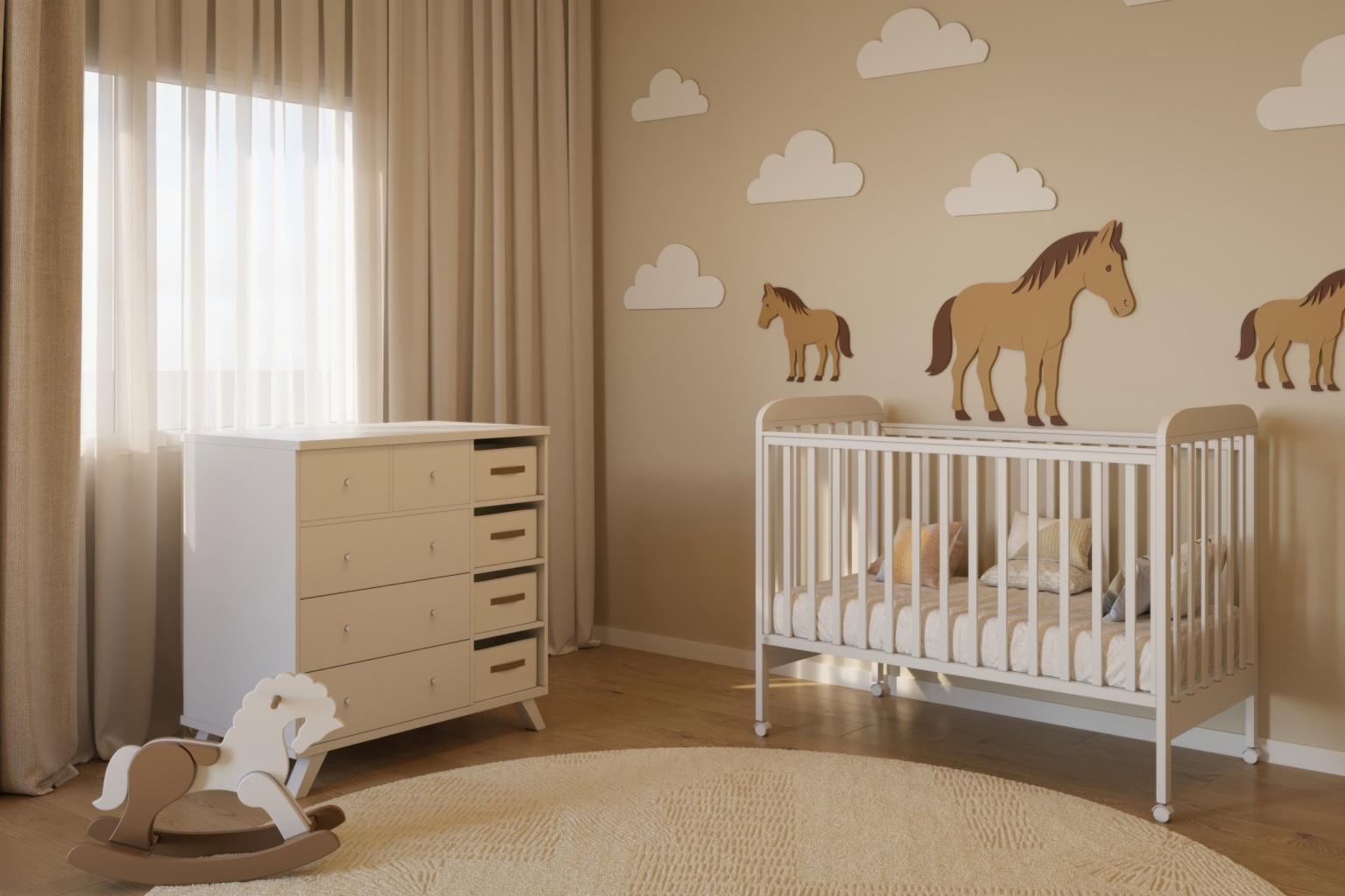 Natural white baby room - quiet closing חדר לתינוק סלסי לבן טבעי- טריקה שקטה