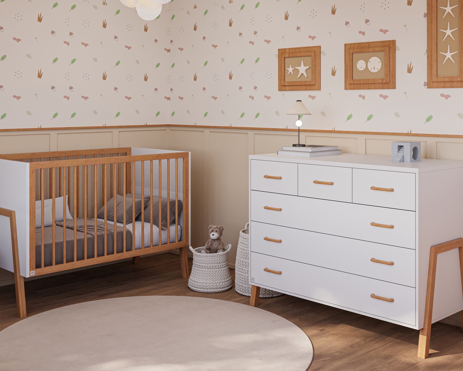 חדר שינה לתינוק מרסי לבן טבעי - טריקה שקטה