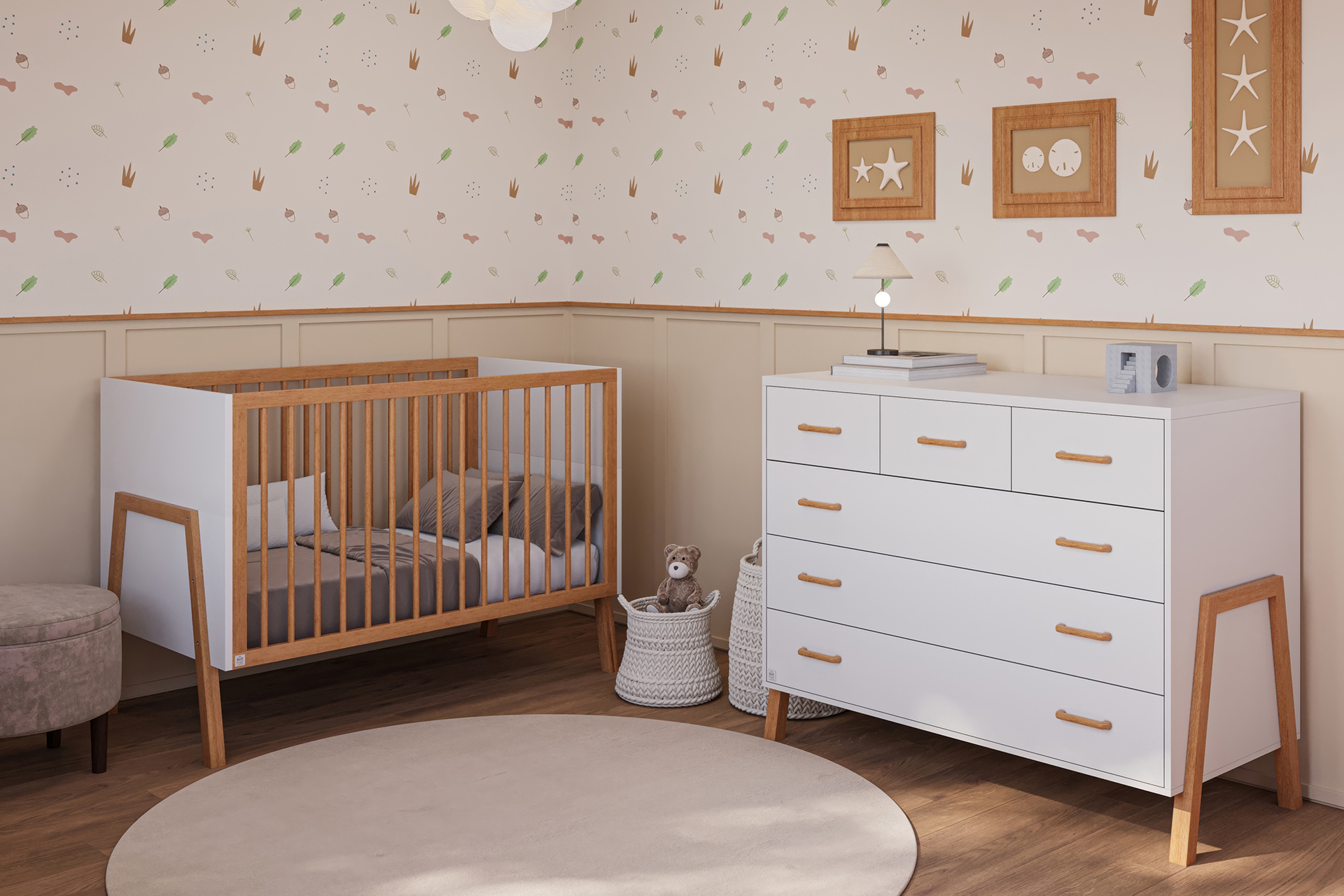חדר שינה לתינוק מרסי לבן טבעי - טריקה שקטה