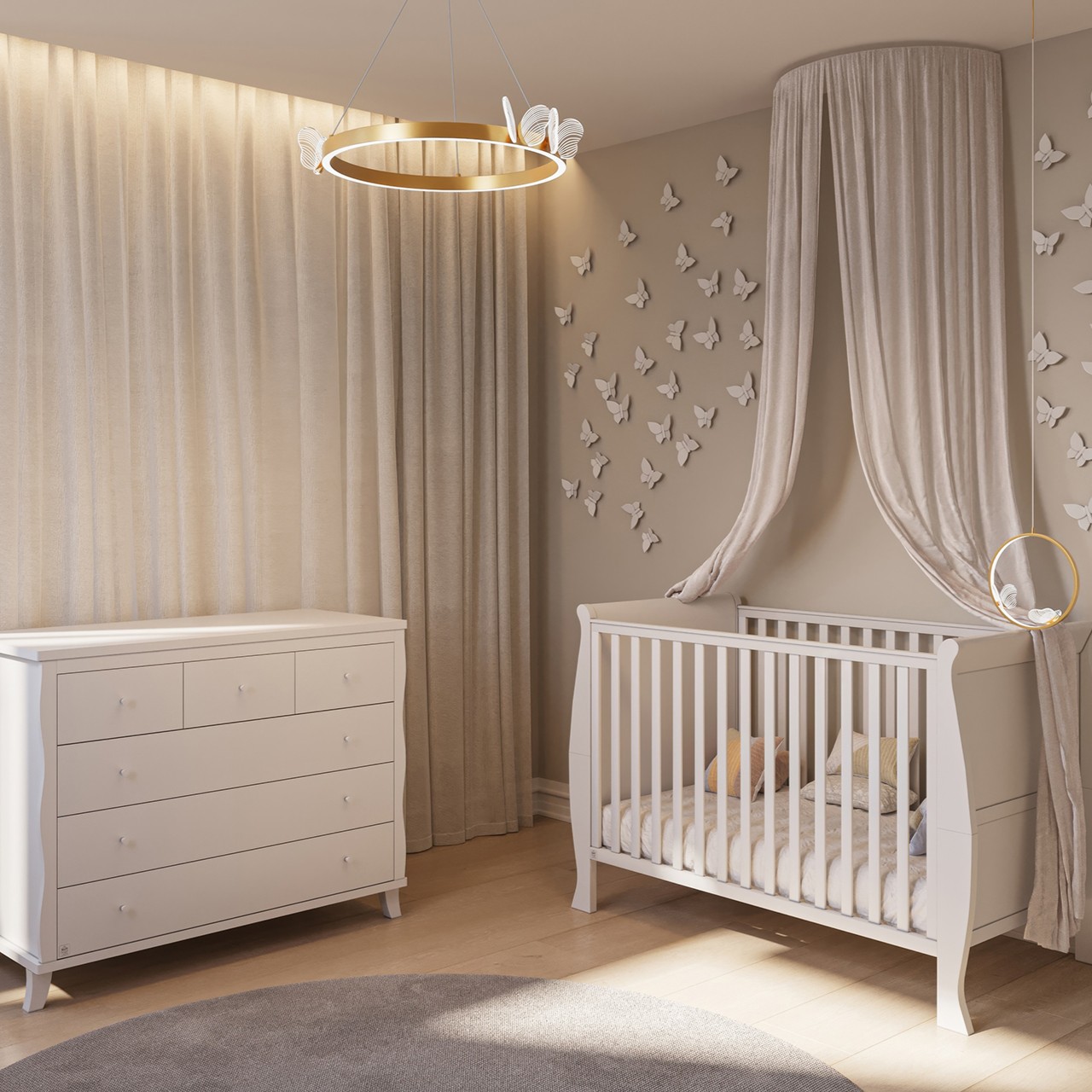 חדר לתינוק ומעבר ויקטורי לבן אקרילי