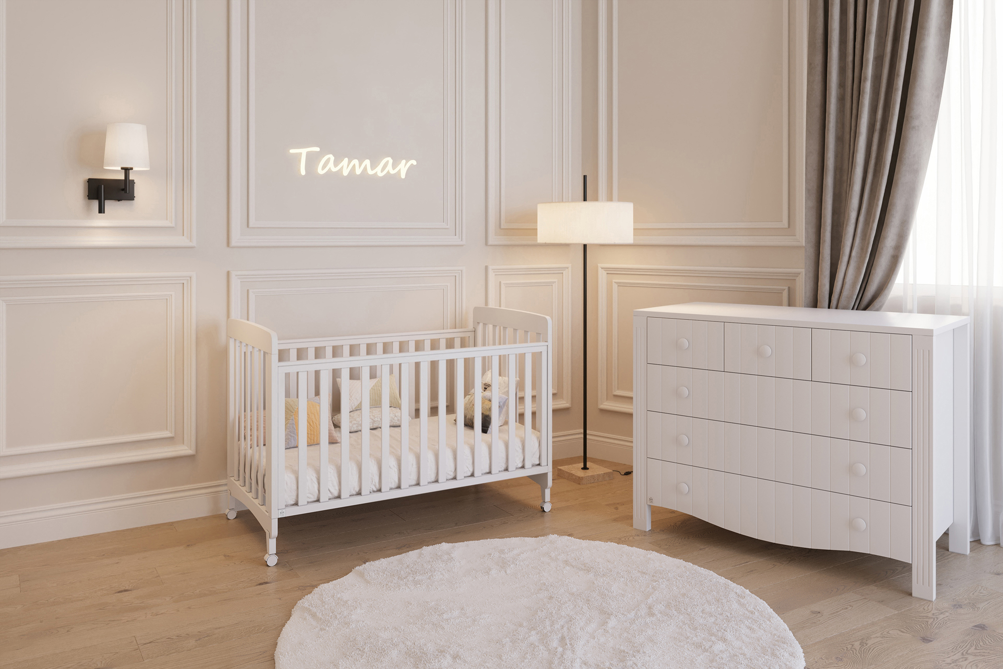 White Iris Bedroom - Soft Close חדר שינה אירוס לבן