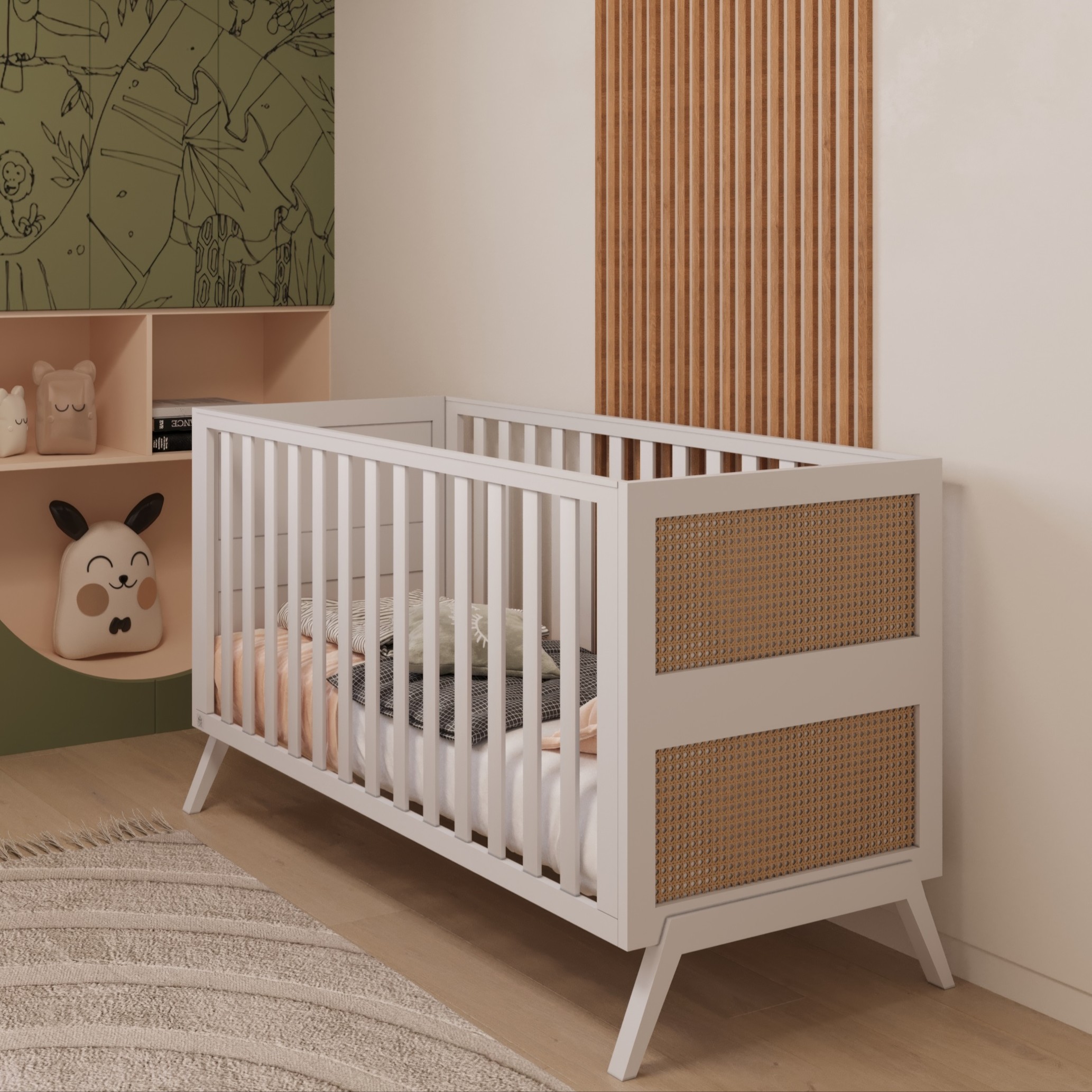 מיטה לתינוק ולילד 2 ב 1- ראטן טבעי