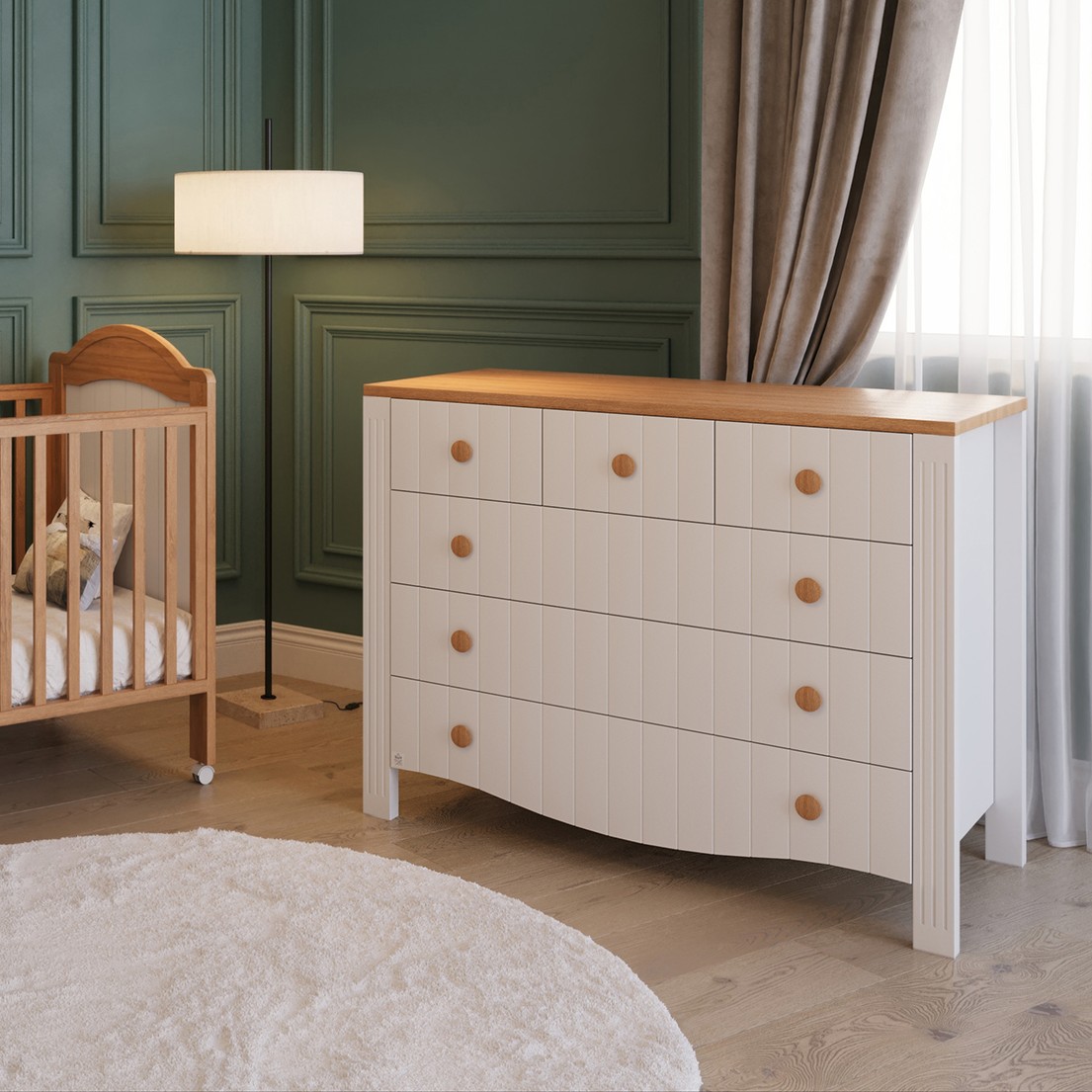 חדר שינה לתינוק תמרה לבן טבעי - טריקה שקטה