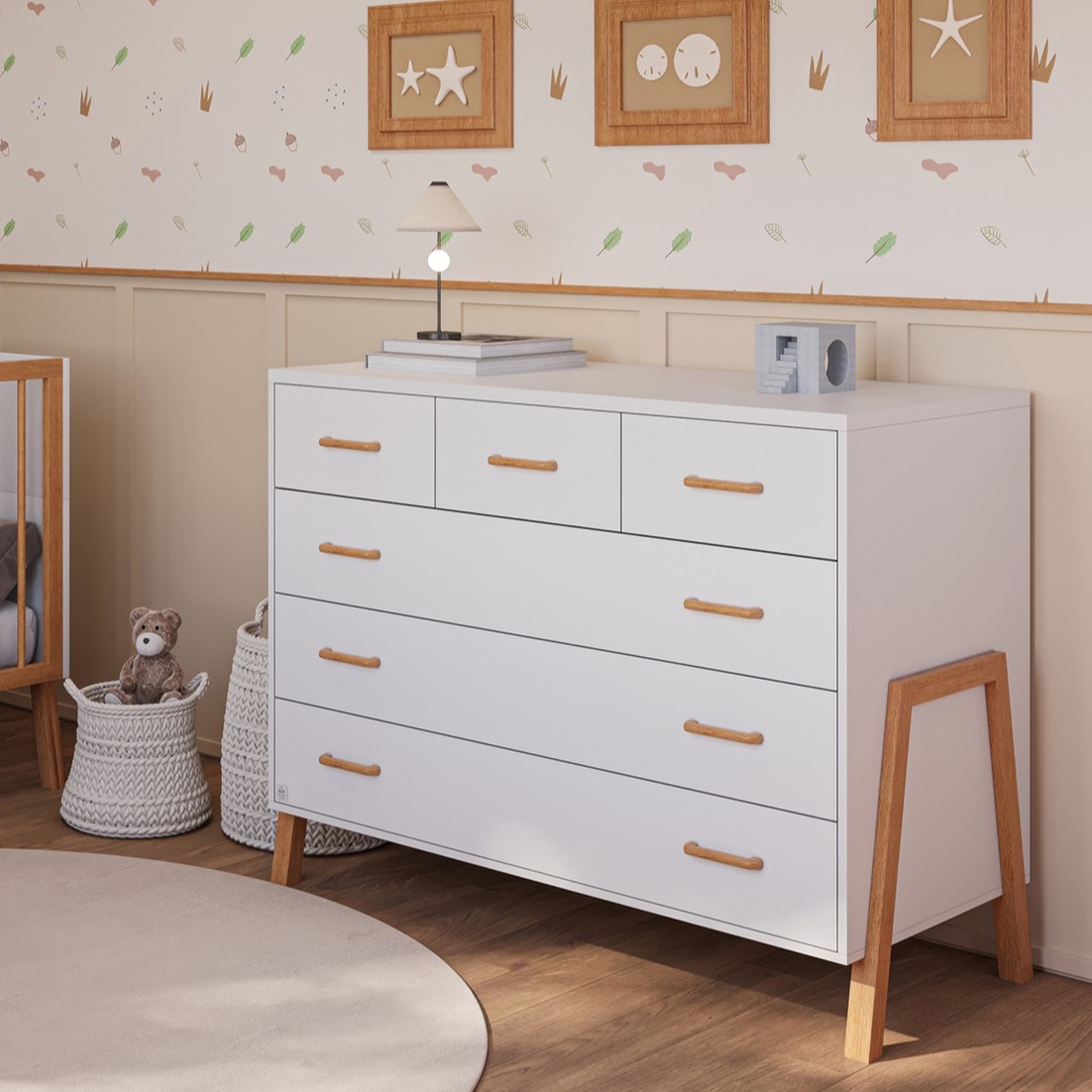 חדר שינה לתינוק טד-מרסי לבן טבעי - טריקה שקטה