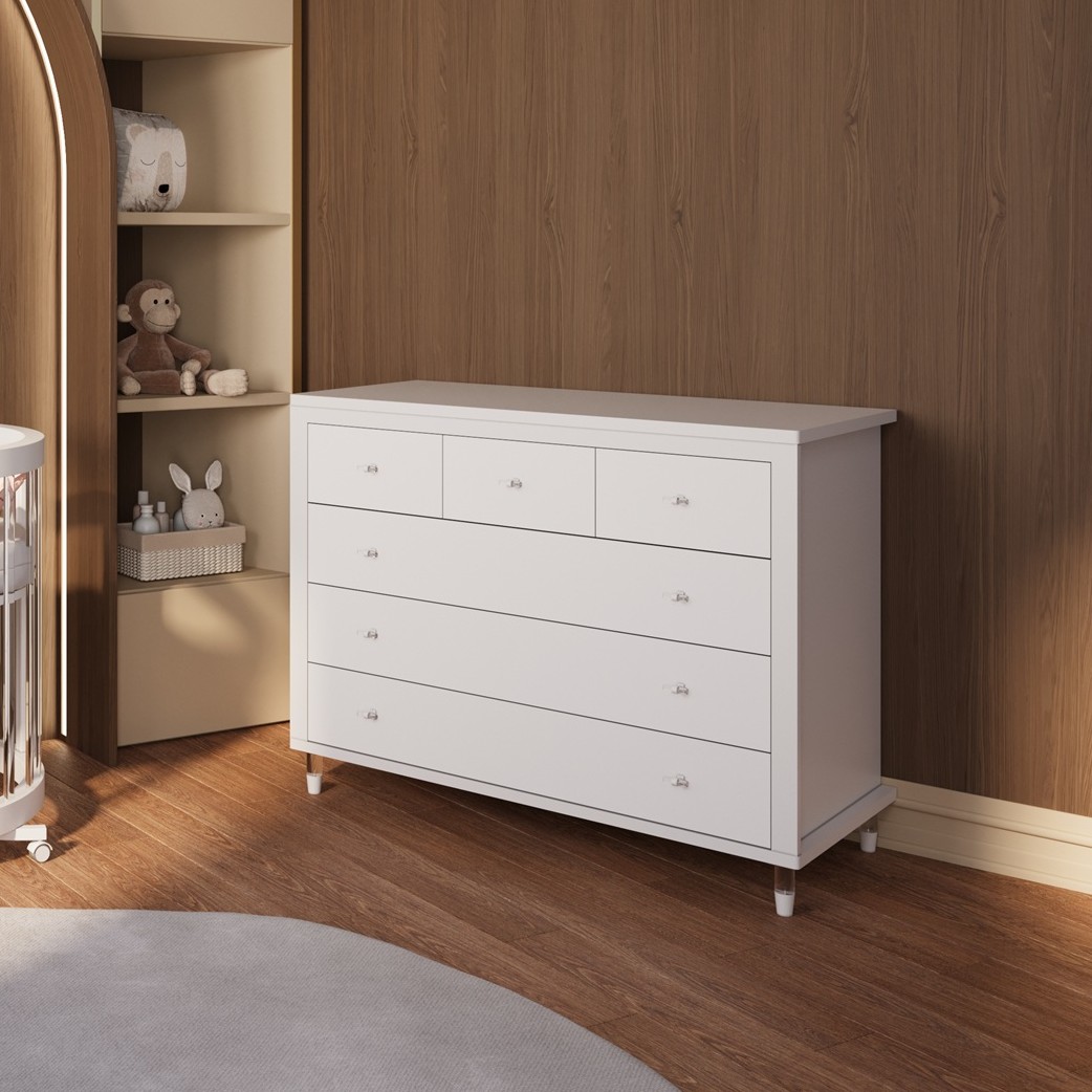 חדר לתינוק ומעבר רקפת לבן אקרילי --חזר למלאי --