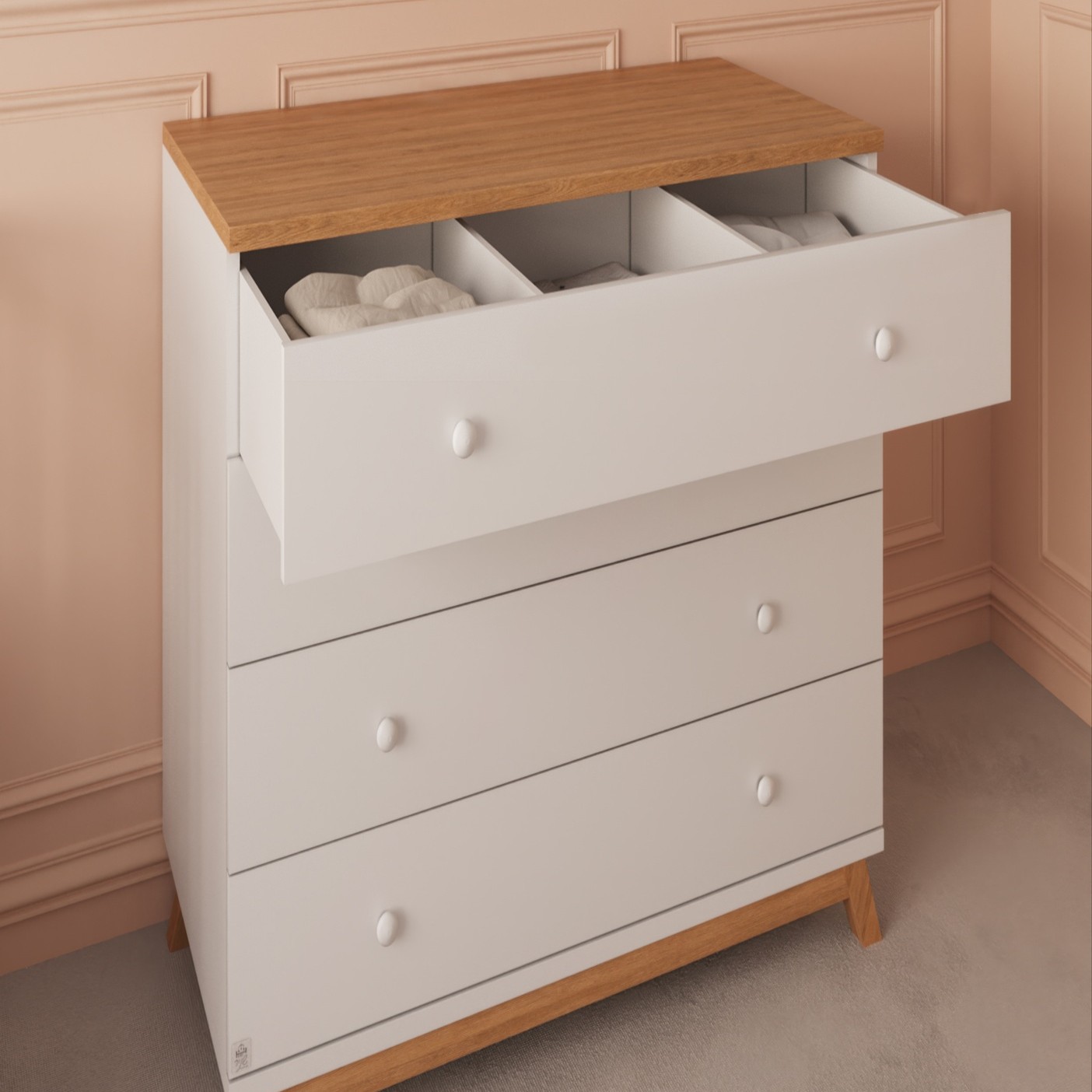 חדר שינה דוראל 80 ס"מ לבן טבעי טריקה שקטה