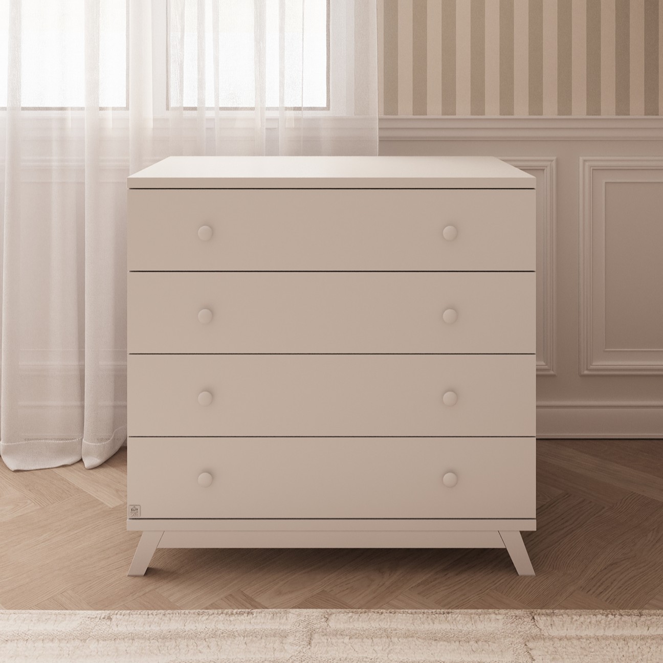 Dori Trika silent chest of drawers, 1 meter wide, white שידה דורי טריקה שקטה רוחב מטר לבן
