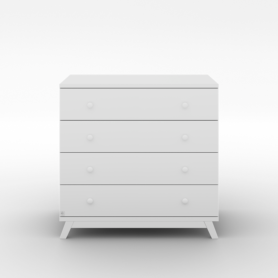 Dori Trika silent chest of drawers, 1 meter wide, white שידה דורי טריקה שקטה רוחב מטר לבן