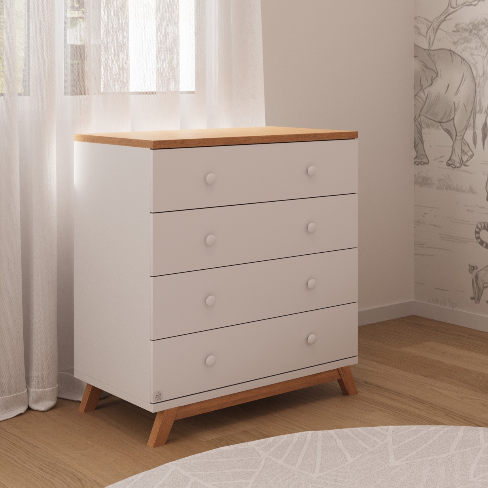 Dural quiet door cabinet, width 80 cm, white שידה דוראל טריקה שקטה רוחב 80 ס"מ לבן