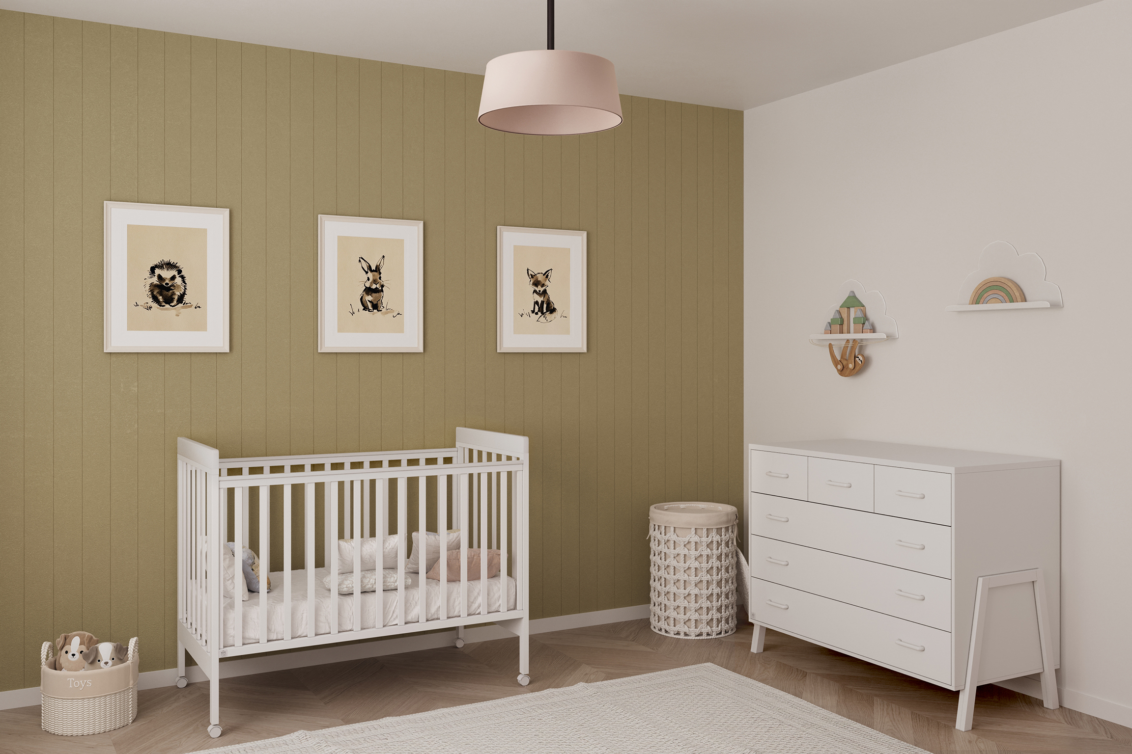 חדר שינה לתינוק טד-מרסי לבן טבעי - טריקה שקטה